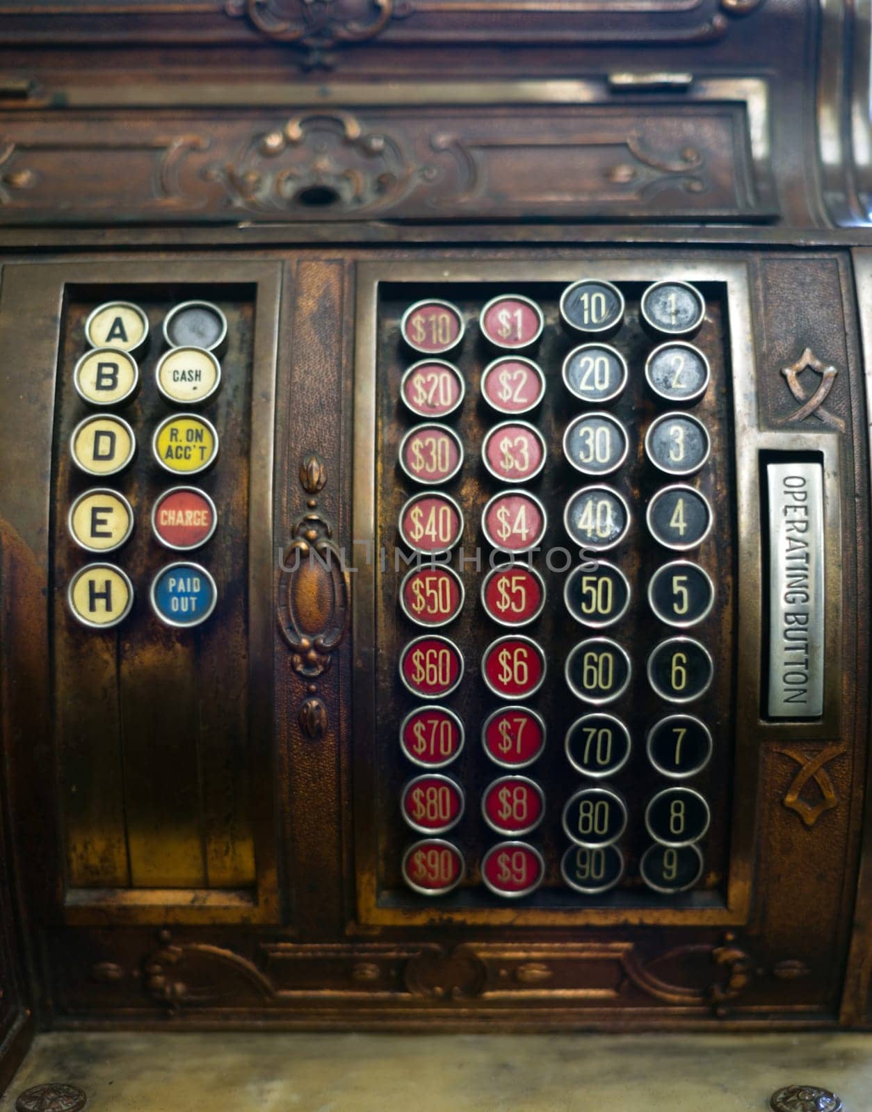 An rare old antique cash register shoes a great patina