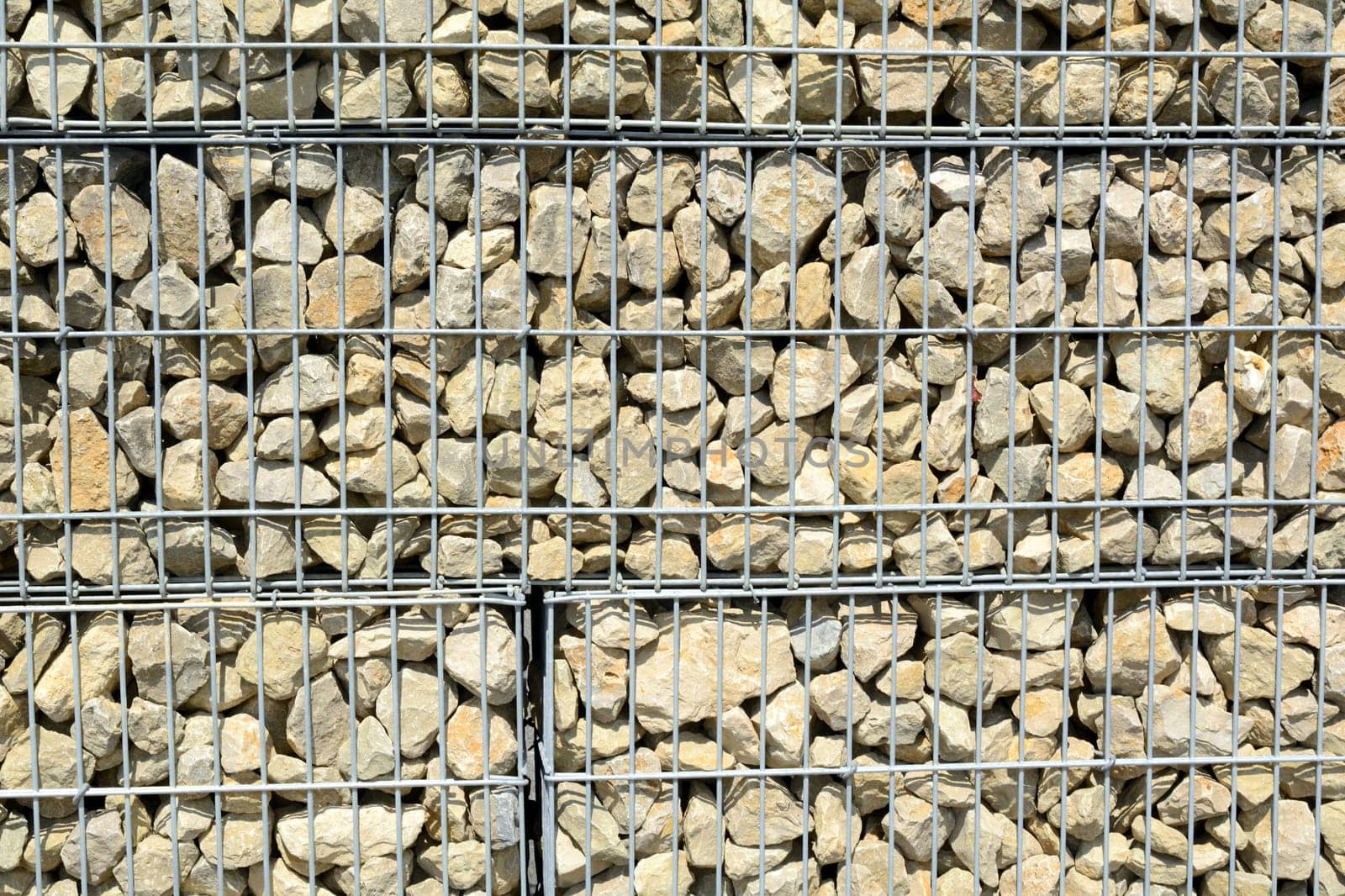 Gabione filled with limestone