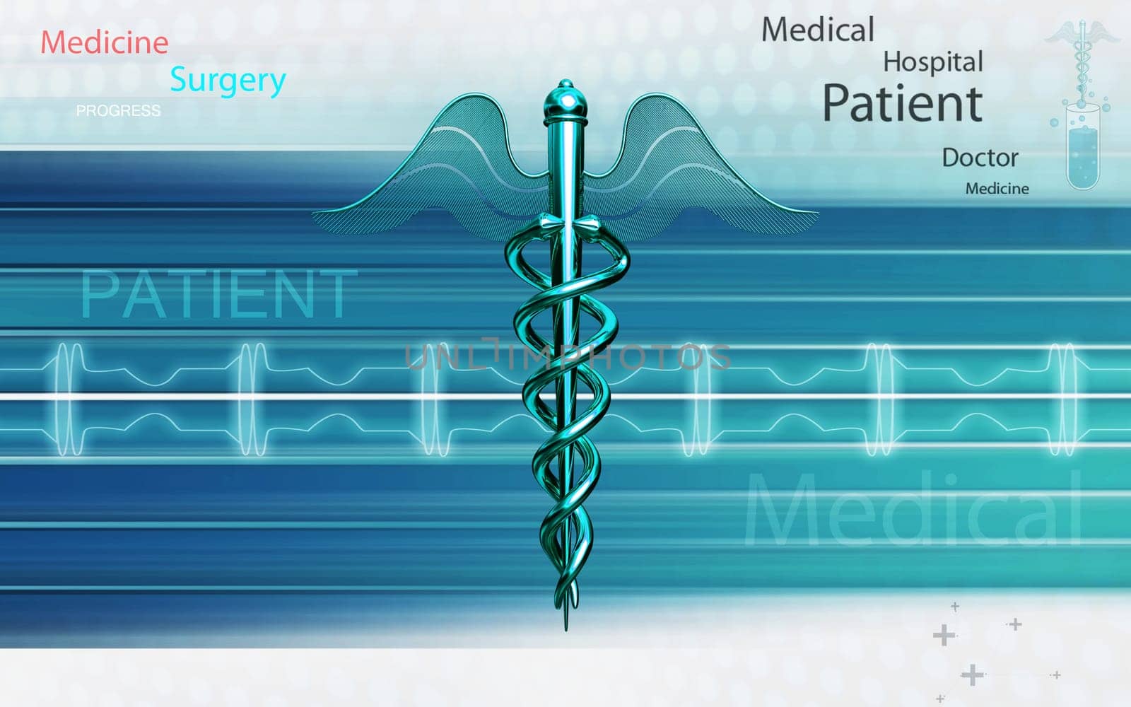 Digital illustration of Medical symbol in colour background