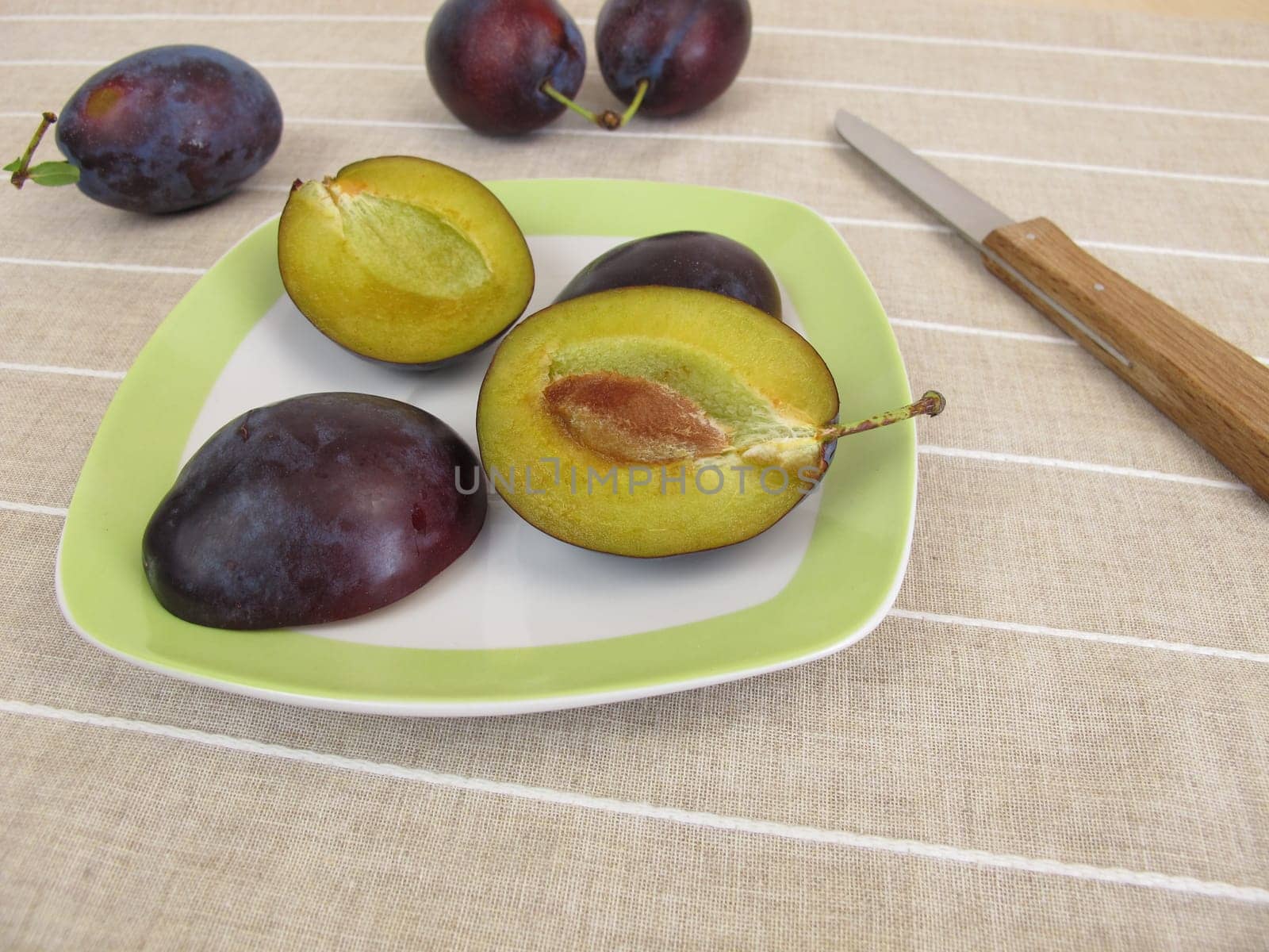 Fruit meal with plums
