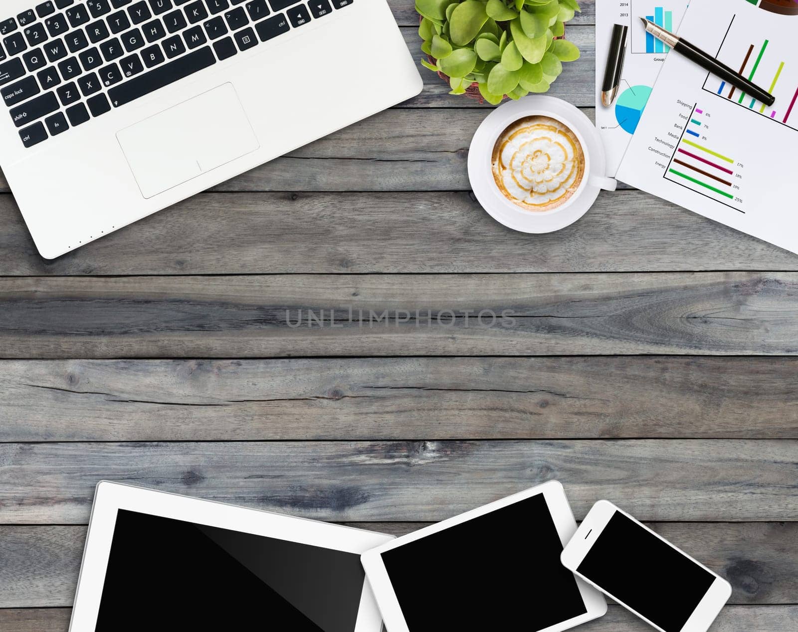 home business desk with communication device