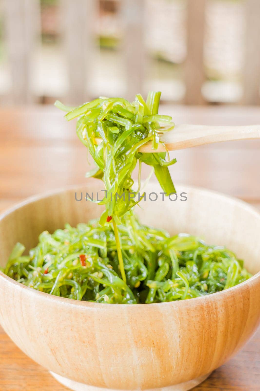 Delicious fresh seaweed spicy salad, stock photo