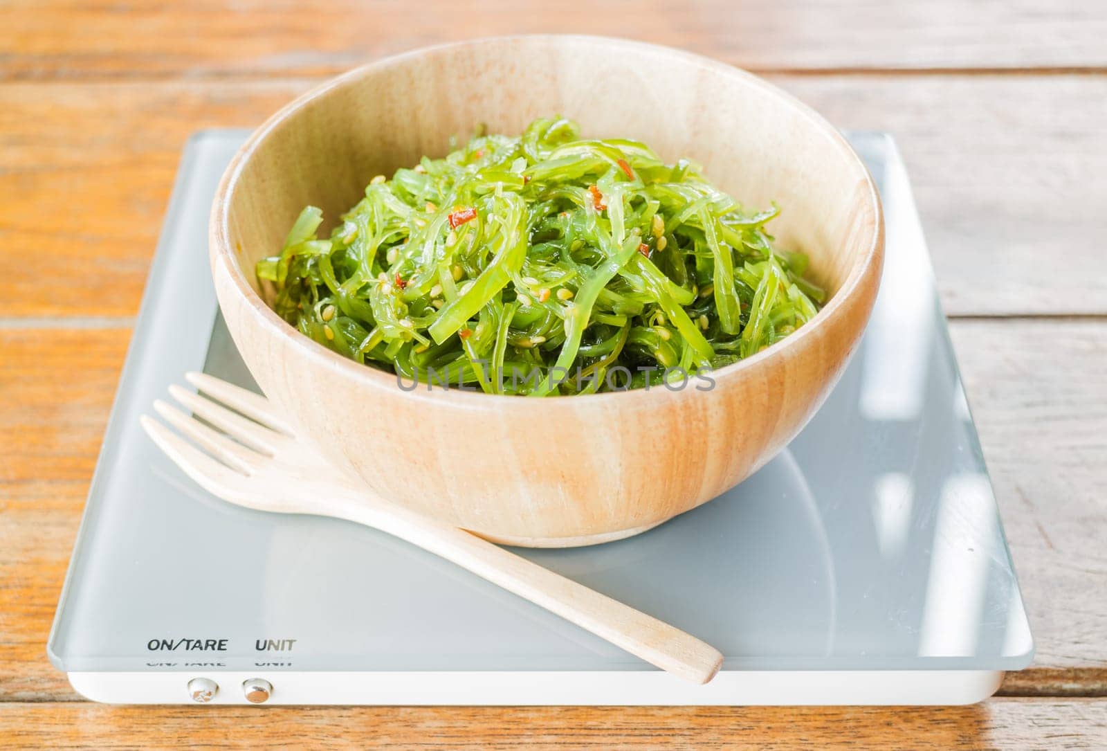 Delicious fresh seaweed spicy salad, stock photo