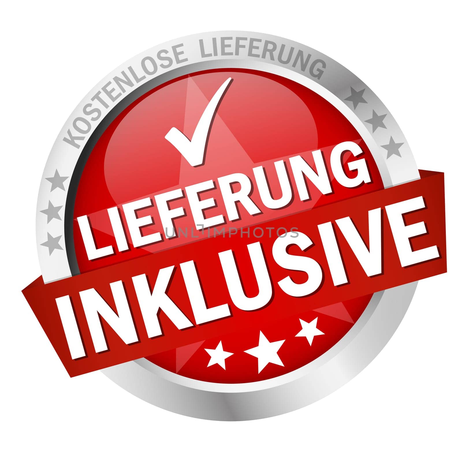 round button with banner and text delivery included
