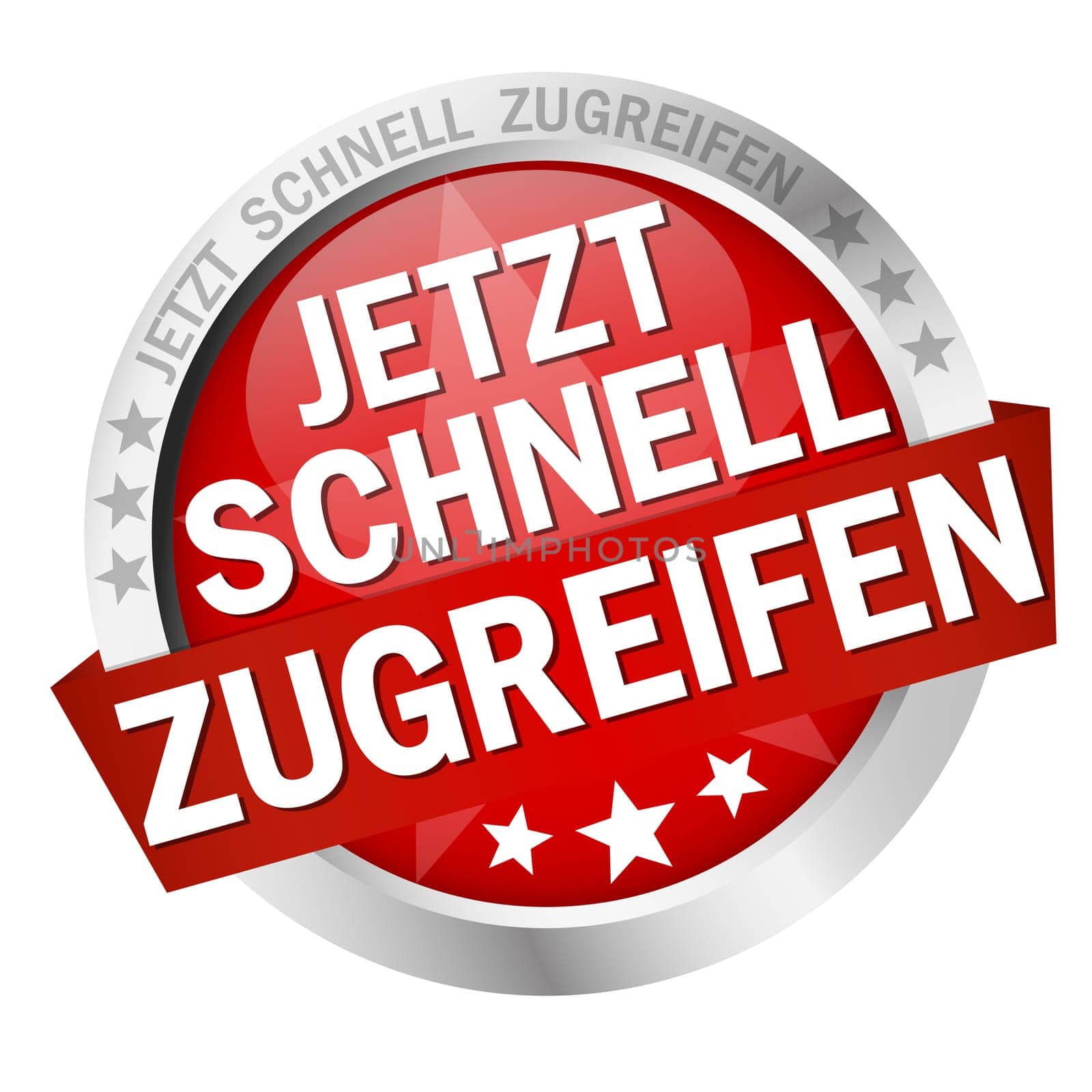 red button with banner and text now quickly access