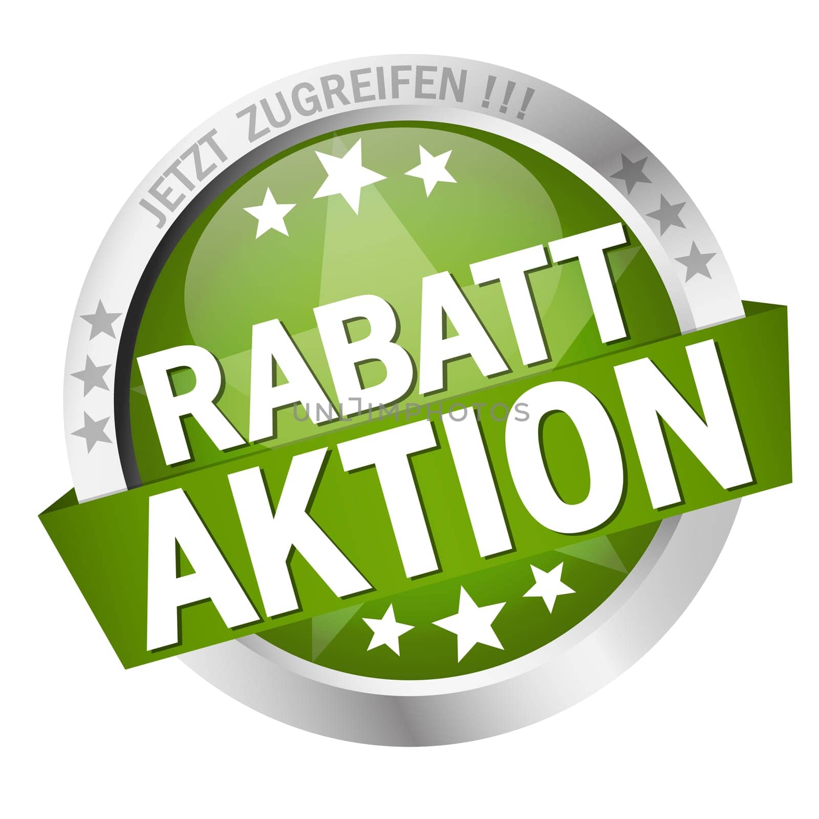 round button with banner and text discount promotion