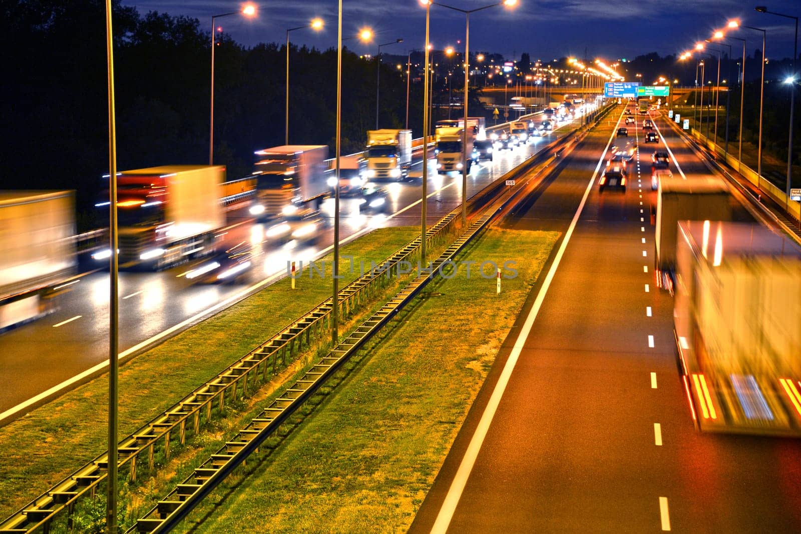 Four lane controlled-access highway in Poland.