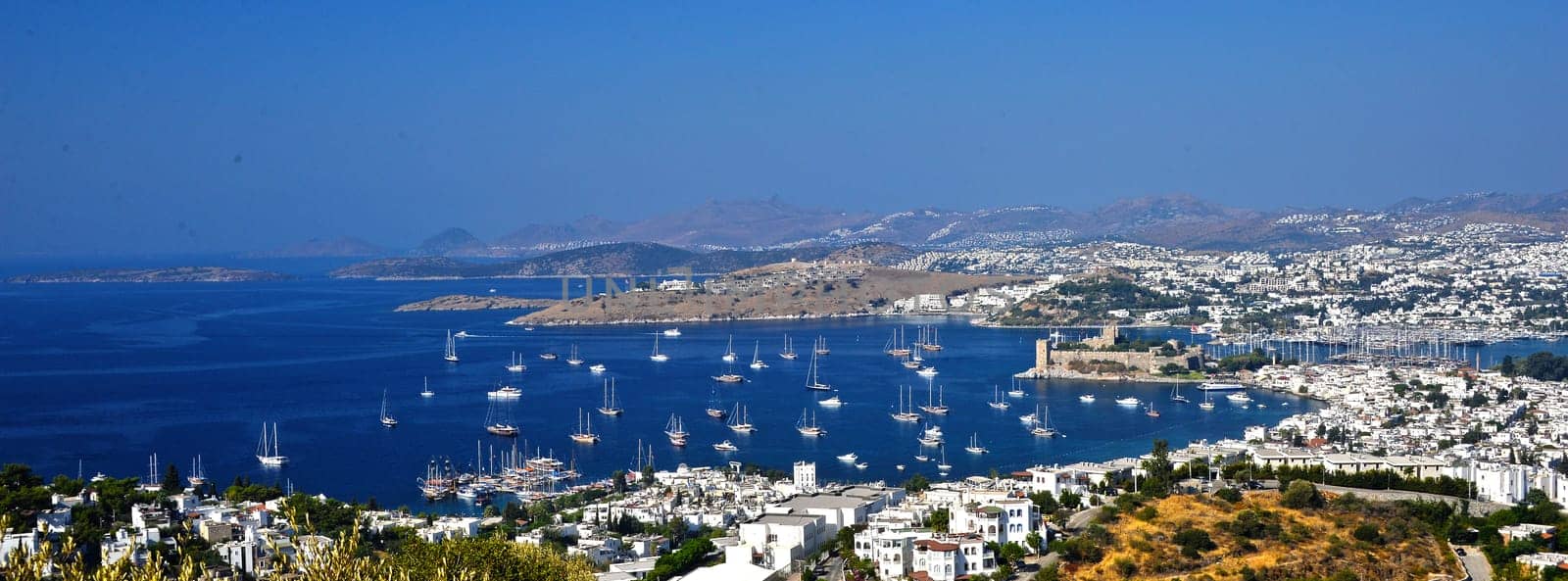 View of Bodrum harbor and Castle of St. Peter. Turkish Riviera.