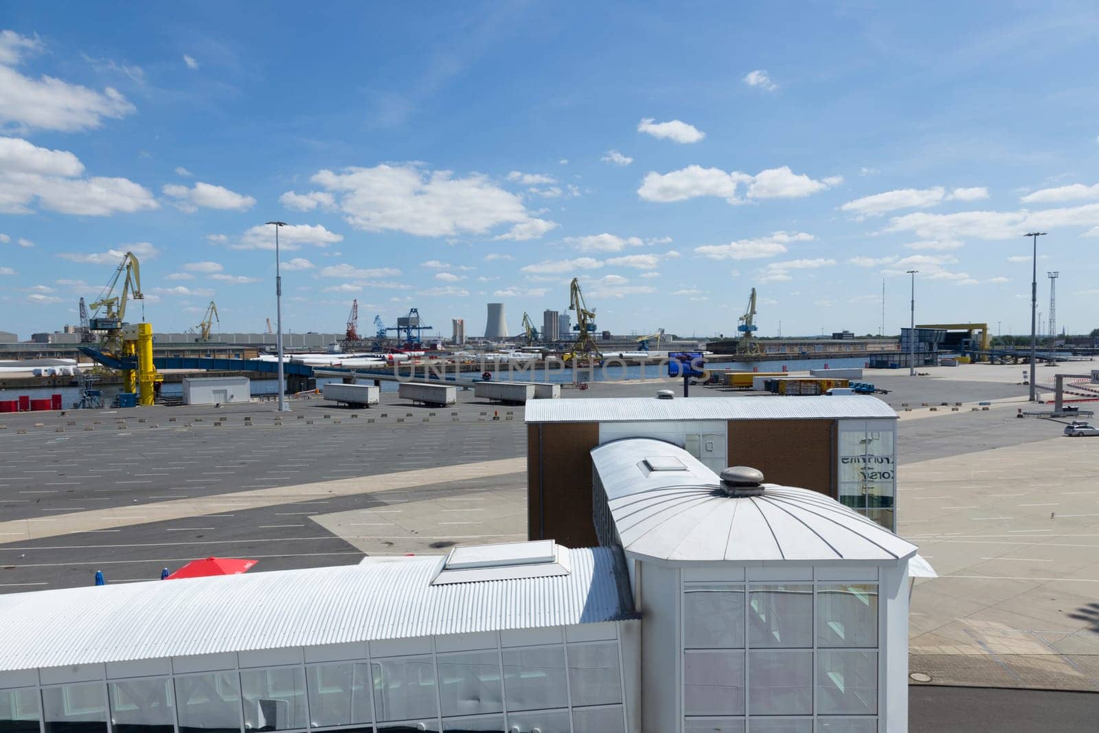 Overview of the ferry port of Warnemünde