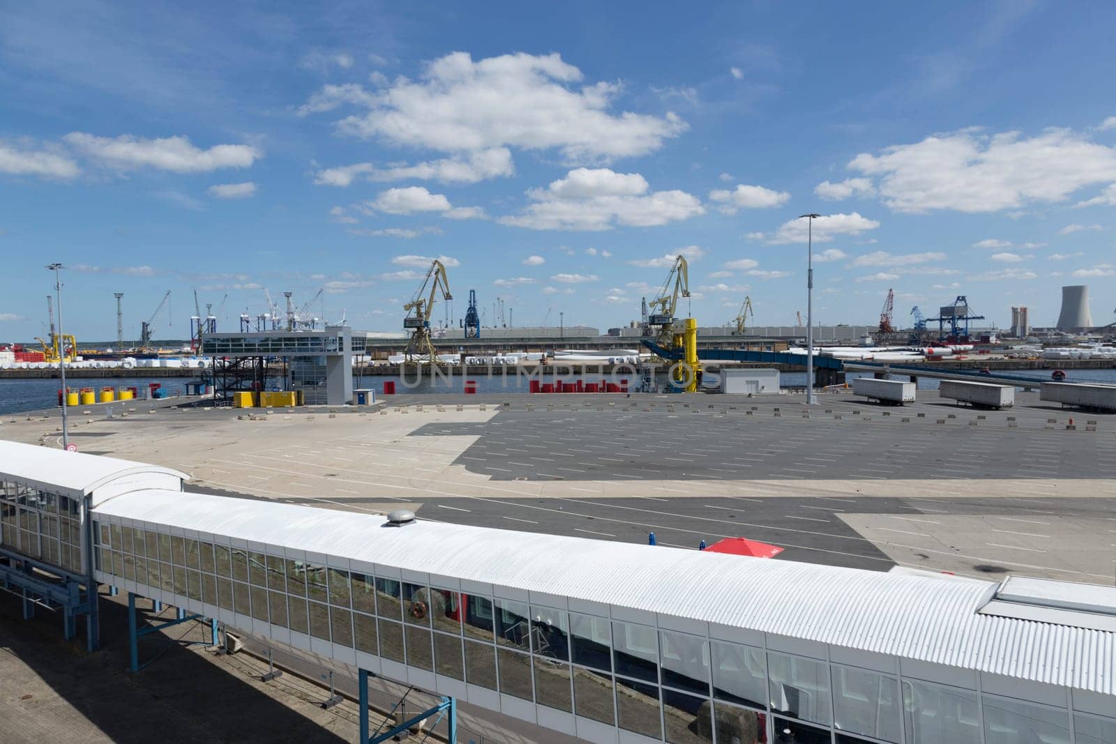 Overview of the ferry port of Warnemünde
