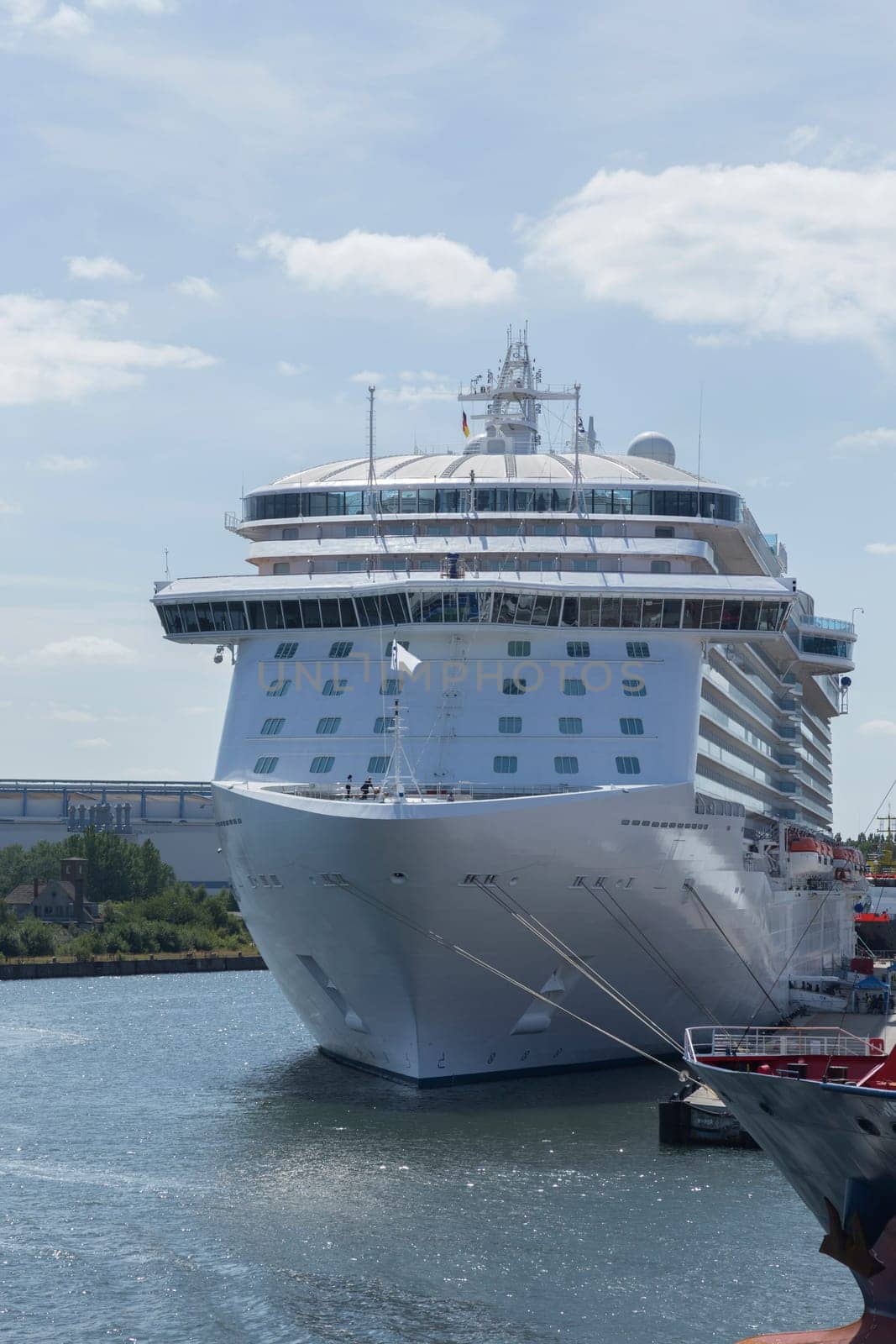 Large cruise ship in the ferry port of Warnemünde