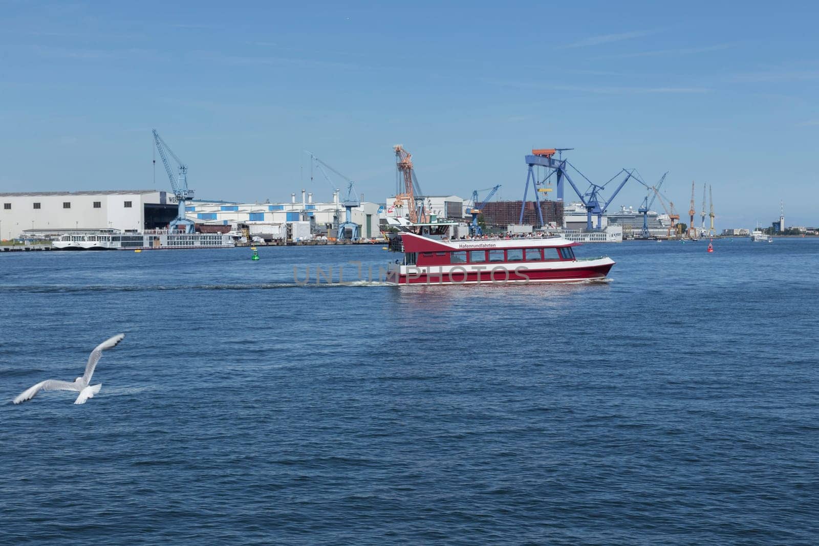 Industry and shipyard in the port of Warnemünde