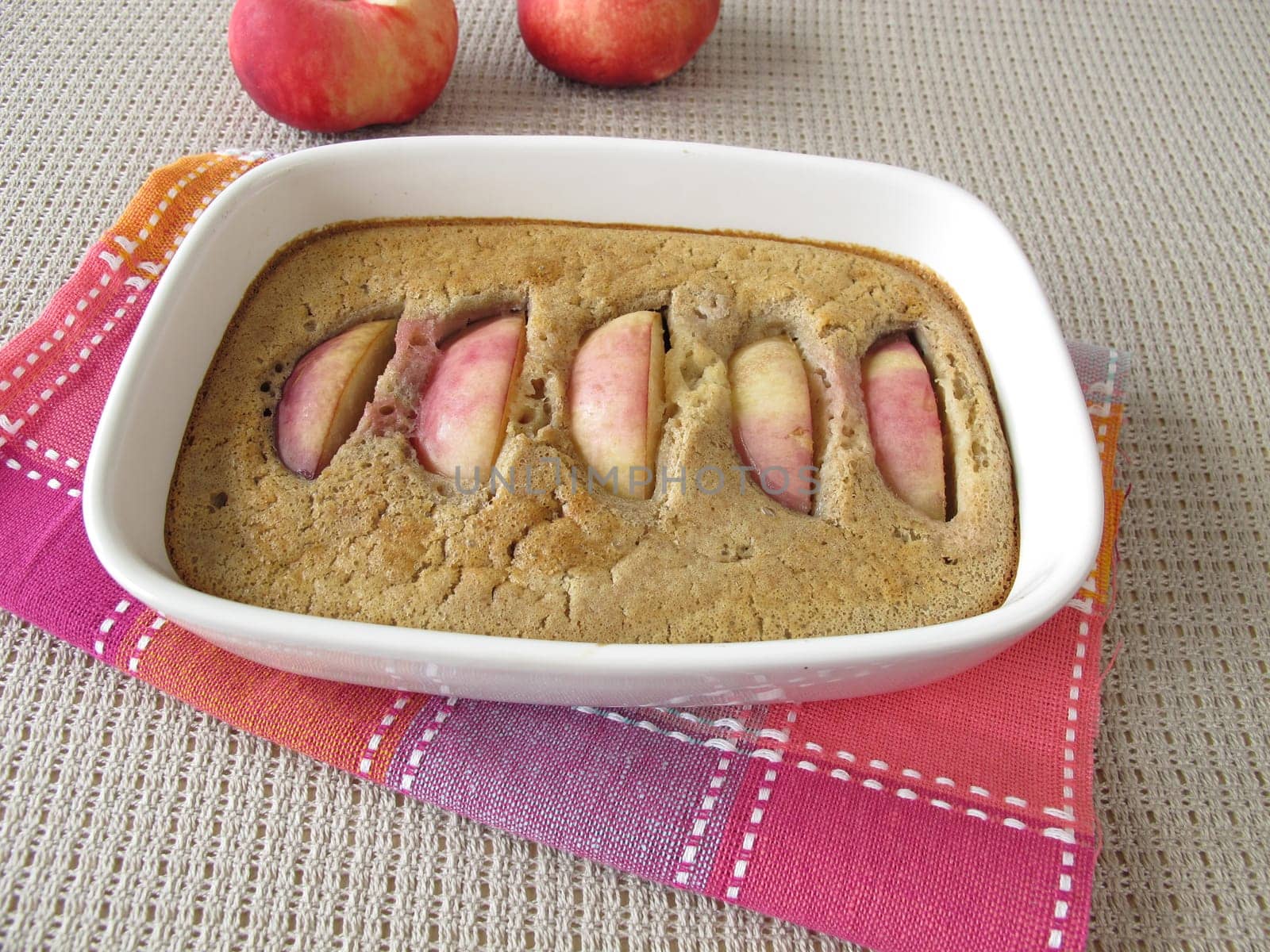 Gluten-free nectarines Clafoutis with buckwheat flour