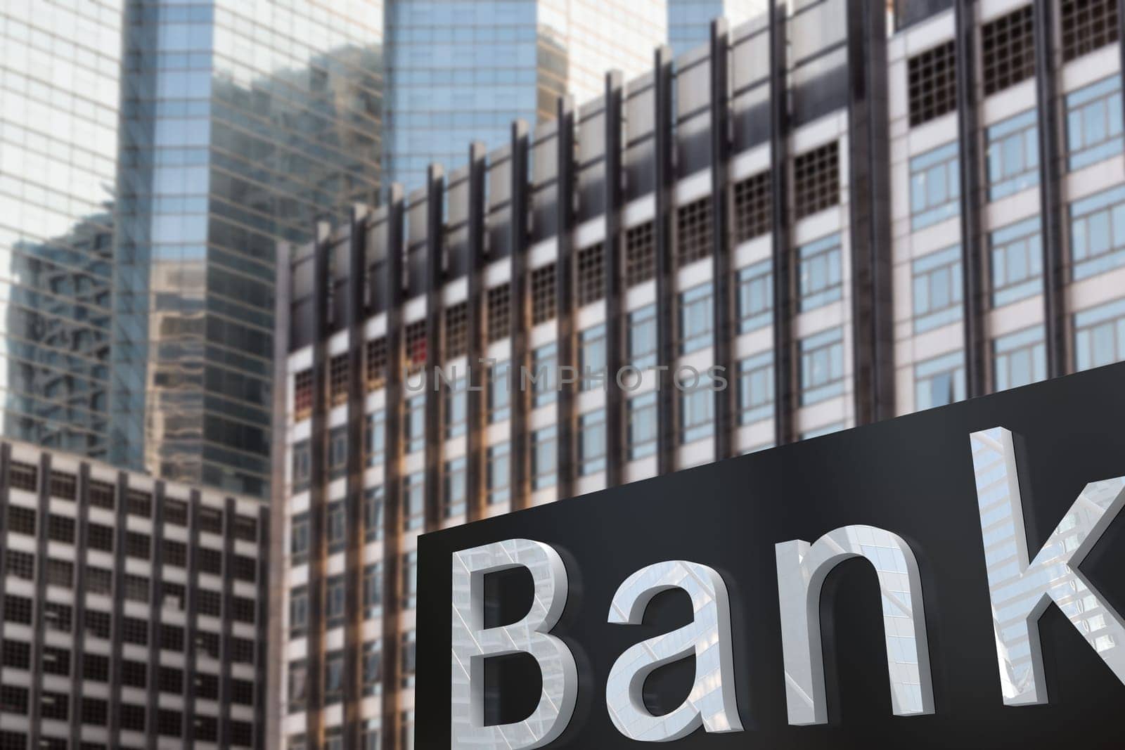 sign of bank exterior building tower