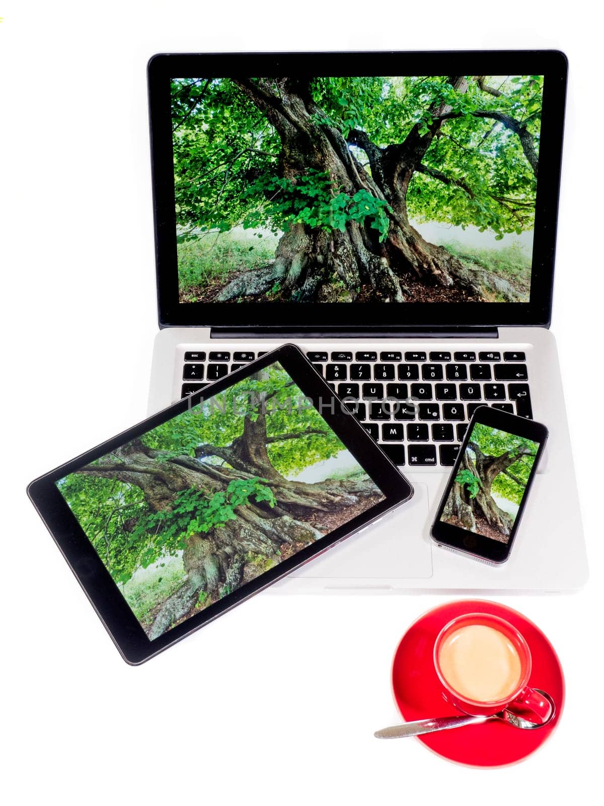 mobile computers with identical desktop background