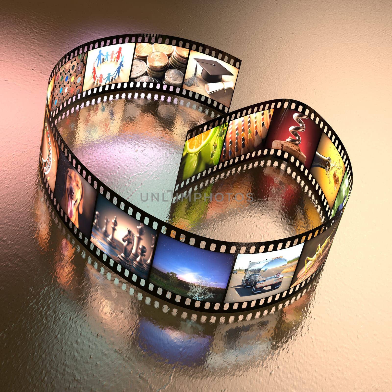 Letter G written with a photographic film strip. Clipping path included.
