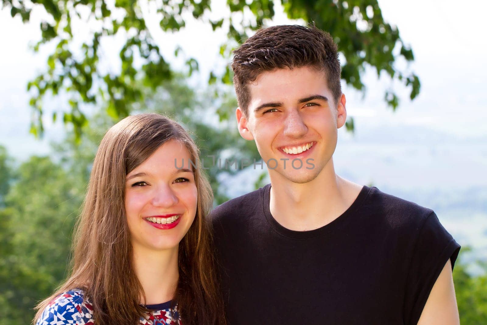 Two teenagers in nature
