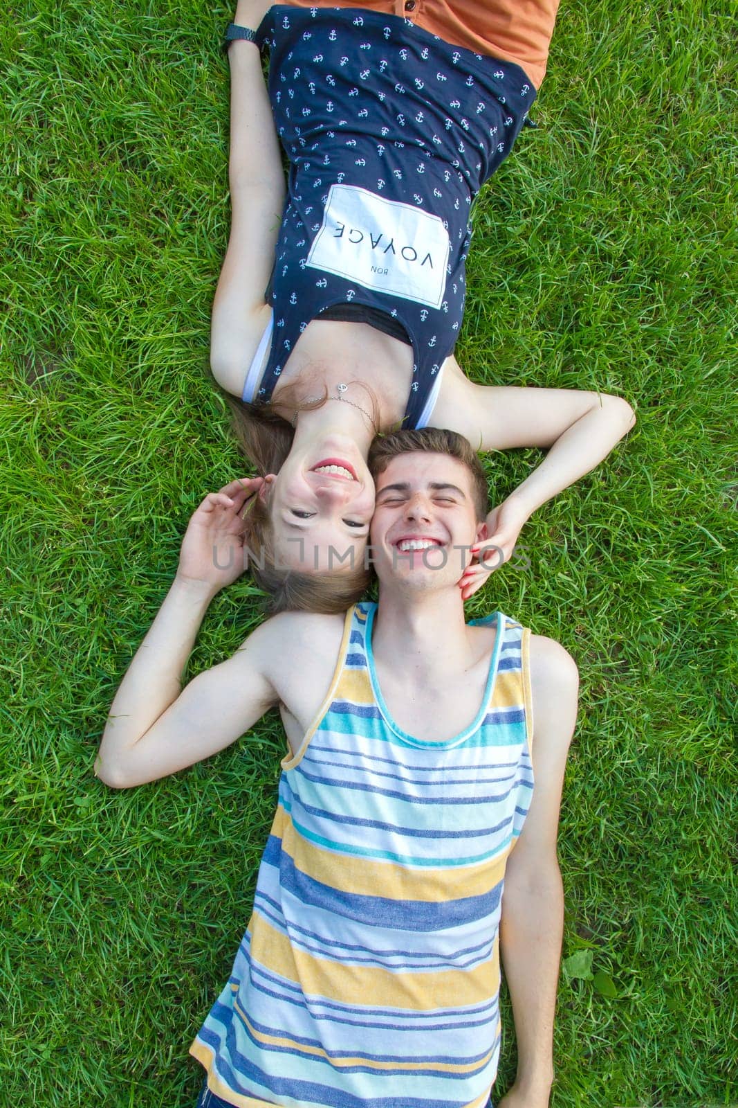 Young,happy couple in the grass
