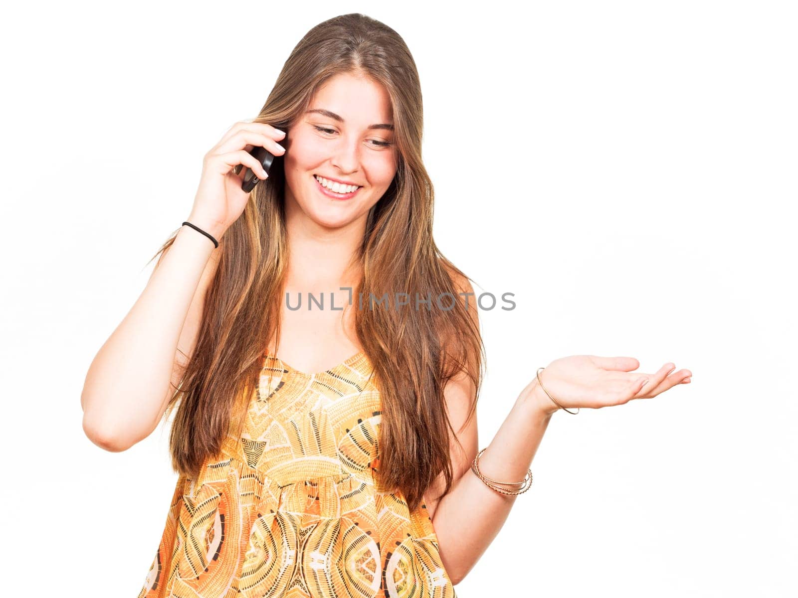 attractive young woman on the phone