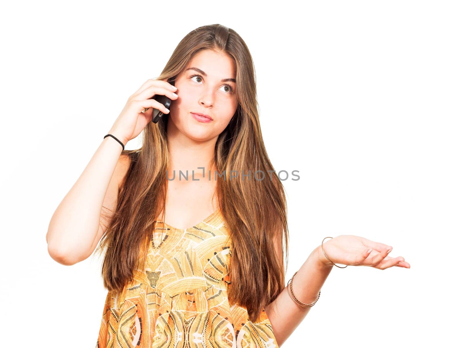 attractive young woman on the phone