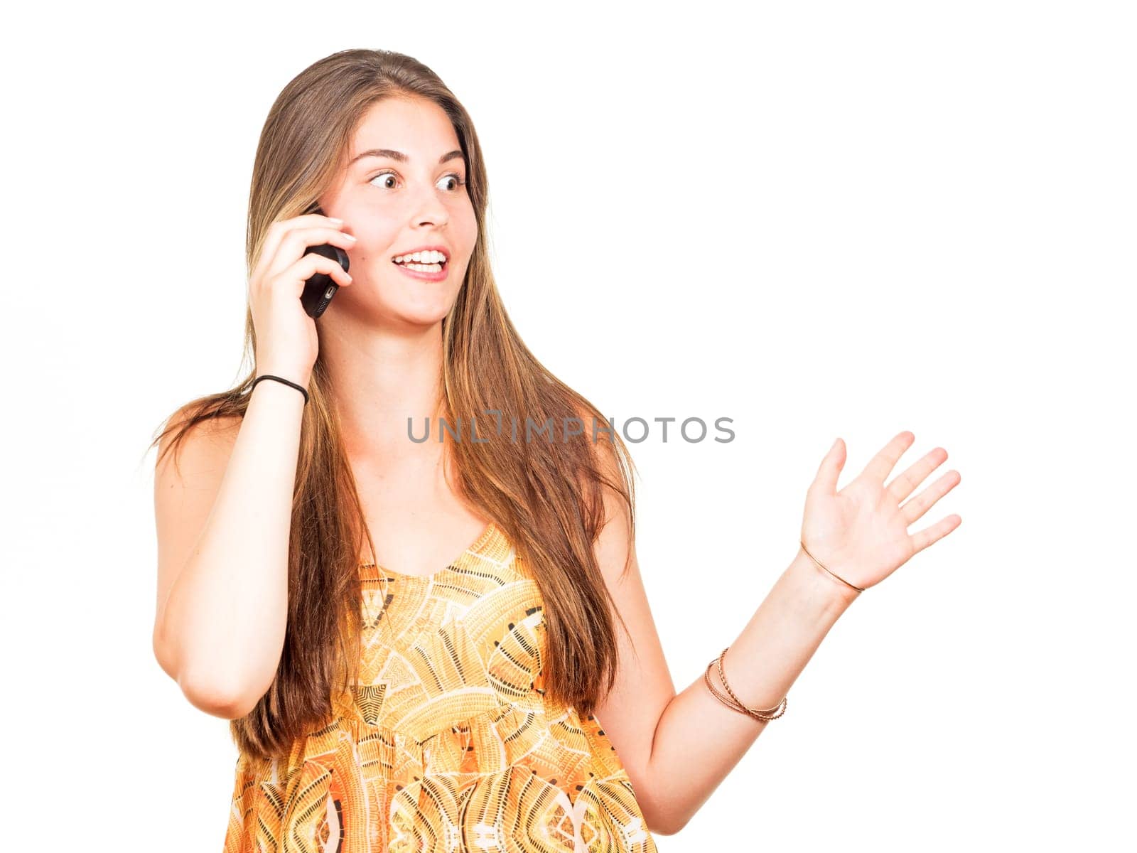 attractive young woman on the phone