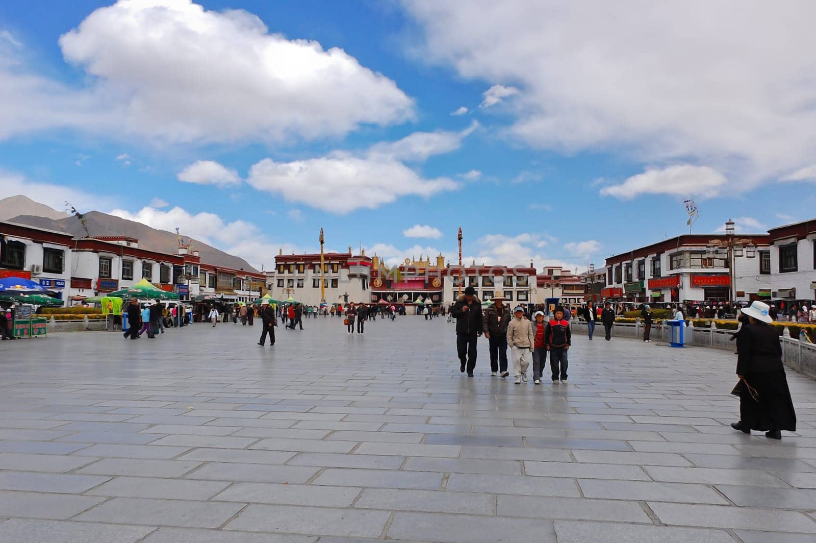 Jokhang temple is located on Barkhor Square in Lhasa, Tibet. It is the most sacred and important temple in Tibet. Photo taken on April 12, 2009.