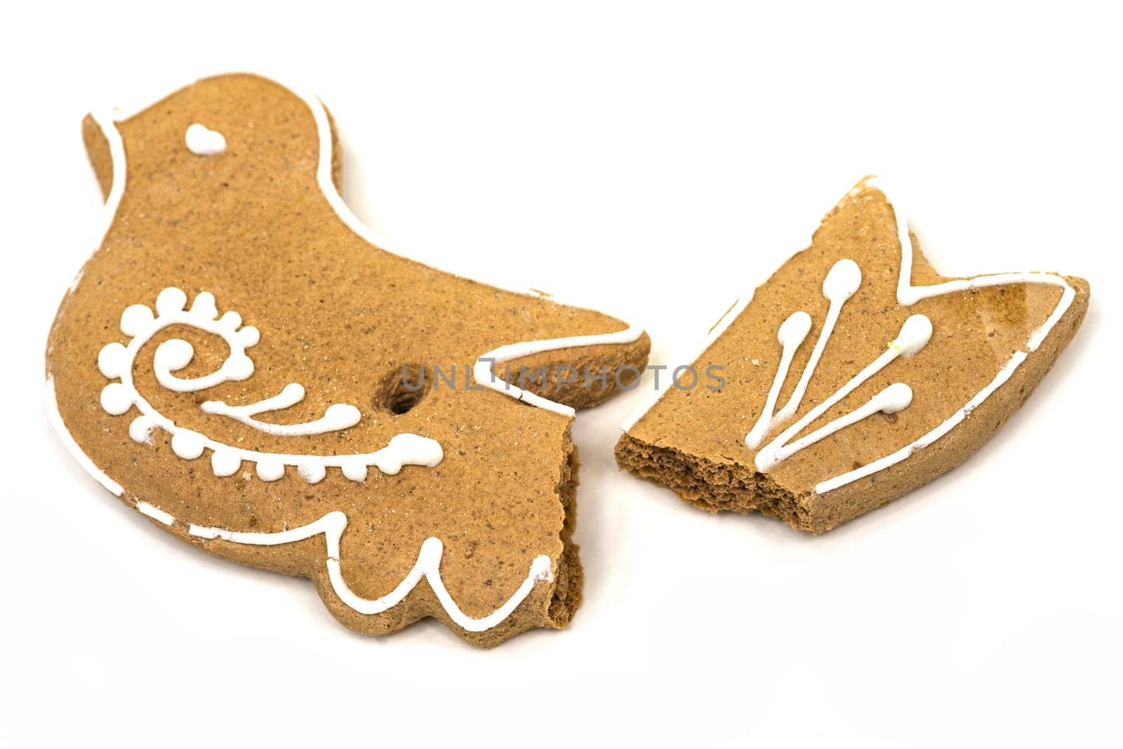 Gingerbread for Christmas,sweet baked goods on white background