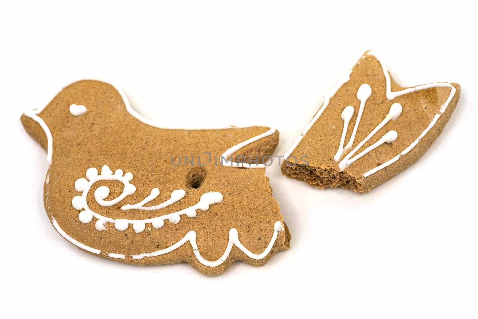 Gingerbread for Christmas,sweet baked goods on white background