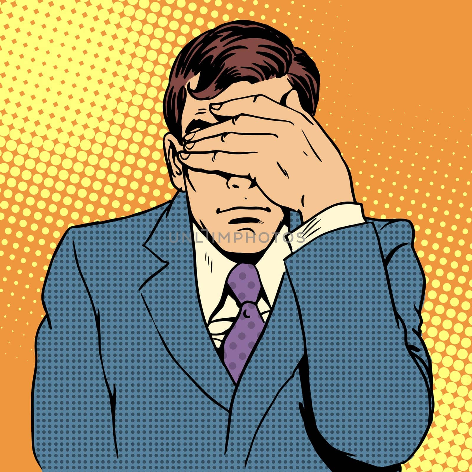 See nothing business concept pop art retro style