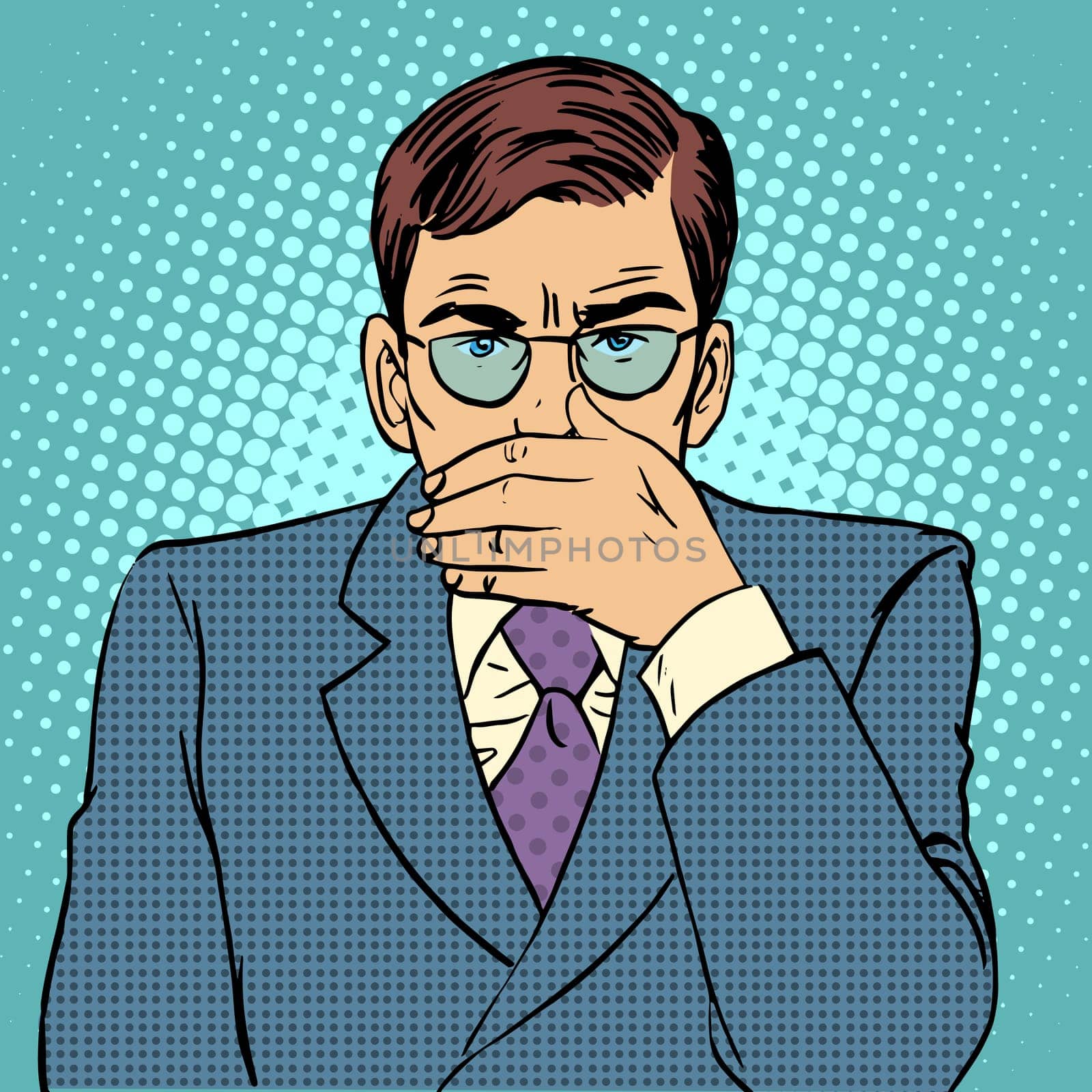 Nothing to say business concept retro style pop art