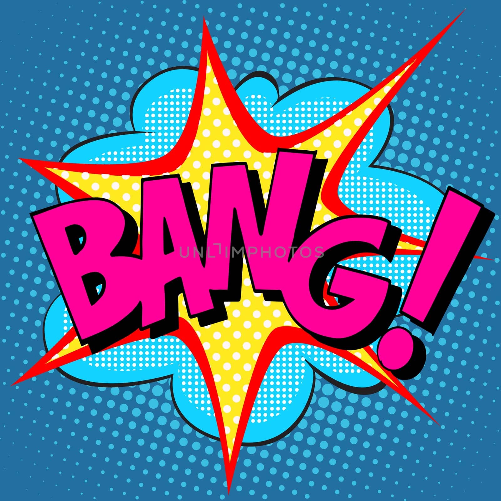 text Bang pop art retro style comic item