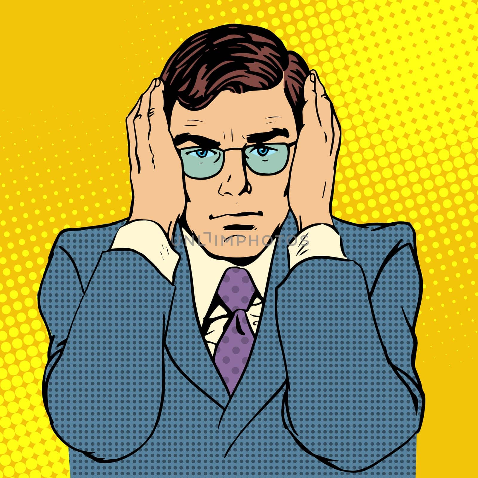 say nothing business concept pop art retro style
