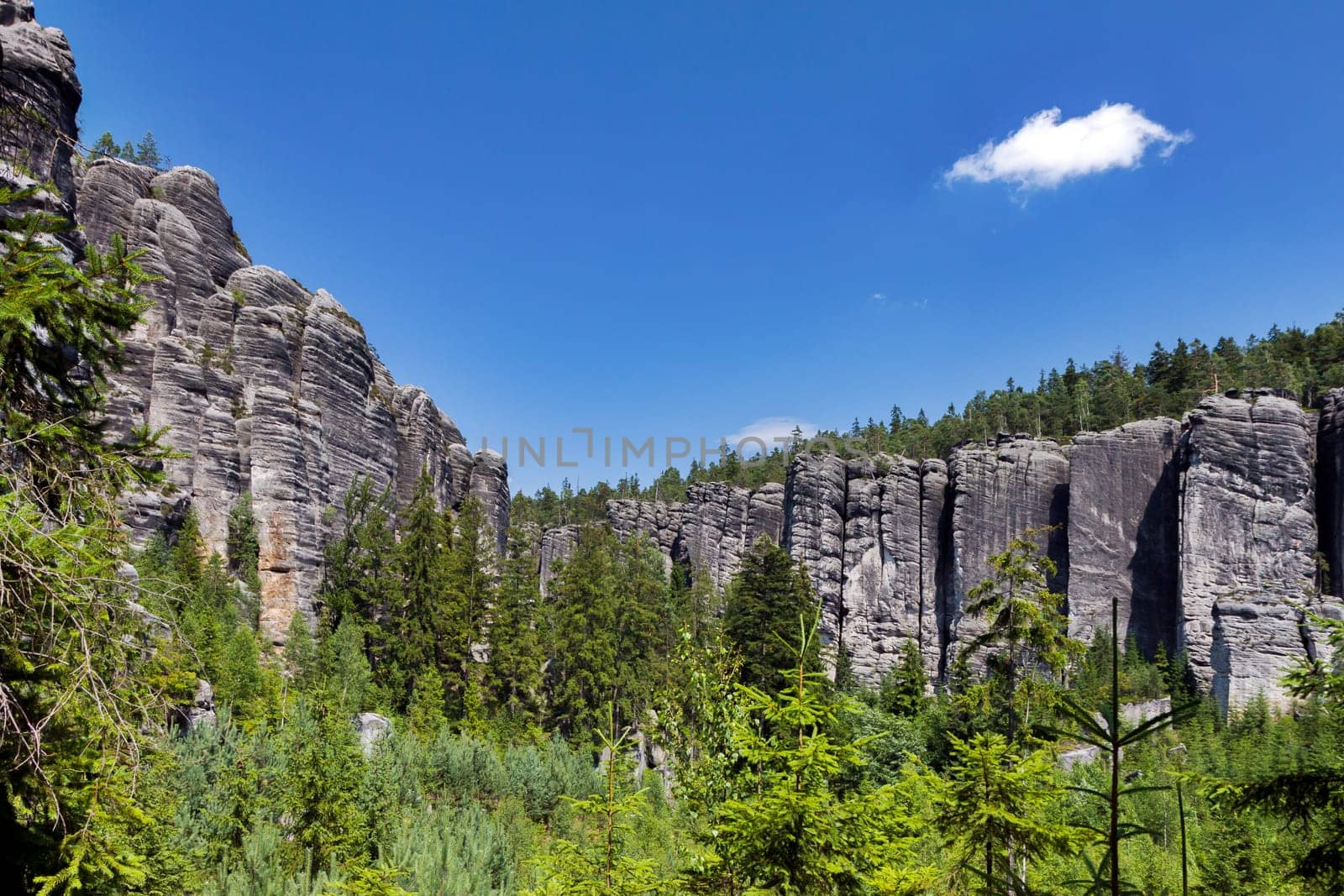 Czech geology, nature landscape, Teplicke rock, Adrspasko-Teplicke rock
