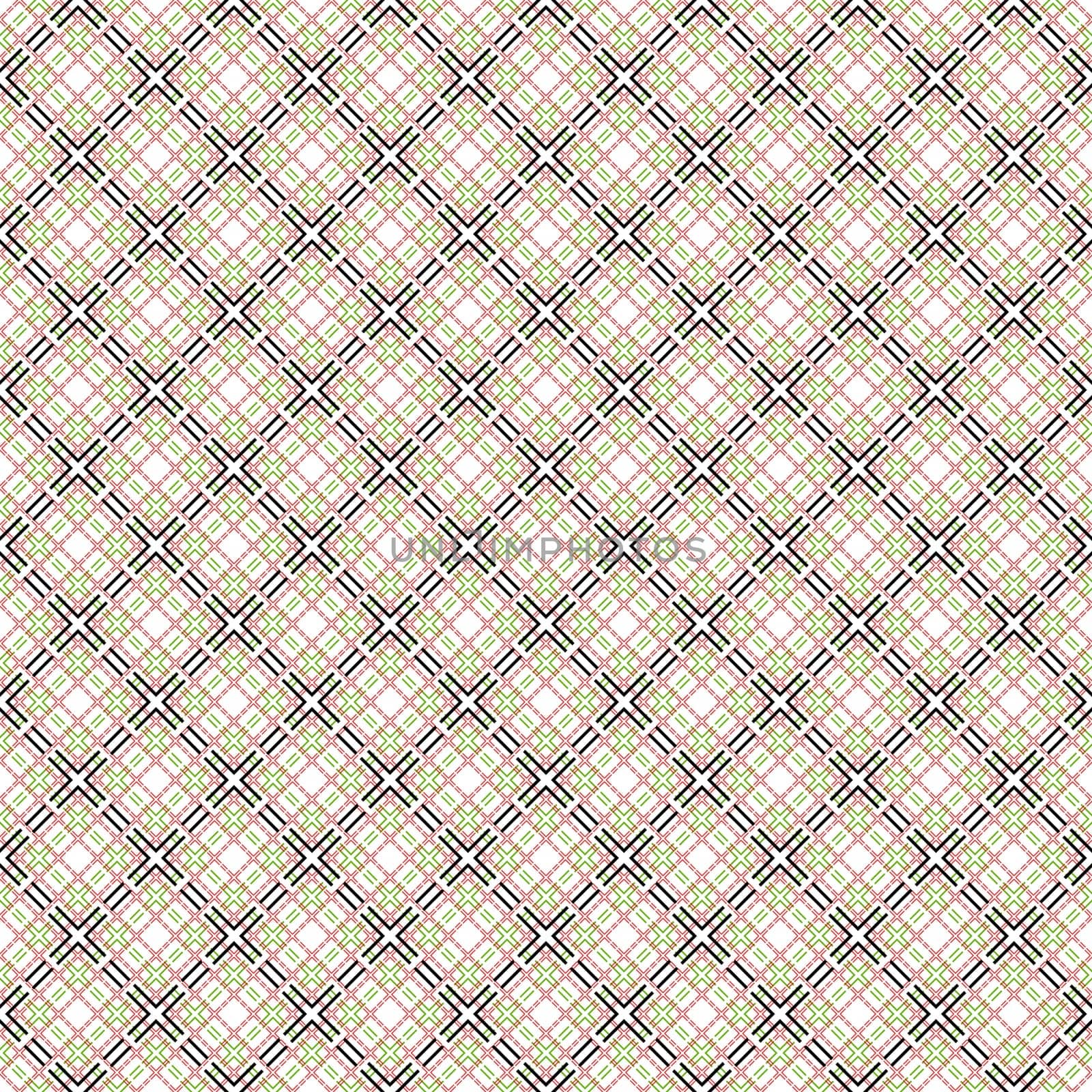 Mesh seamless vector pattern with single and double dashed lines. Repeat background with geometrical array over white background