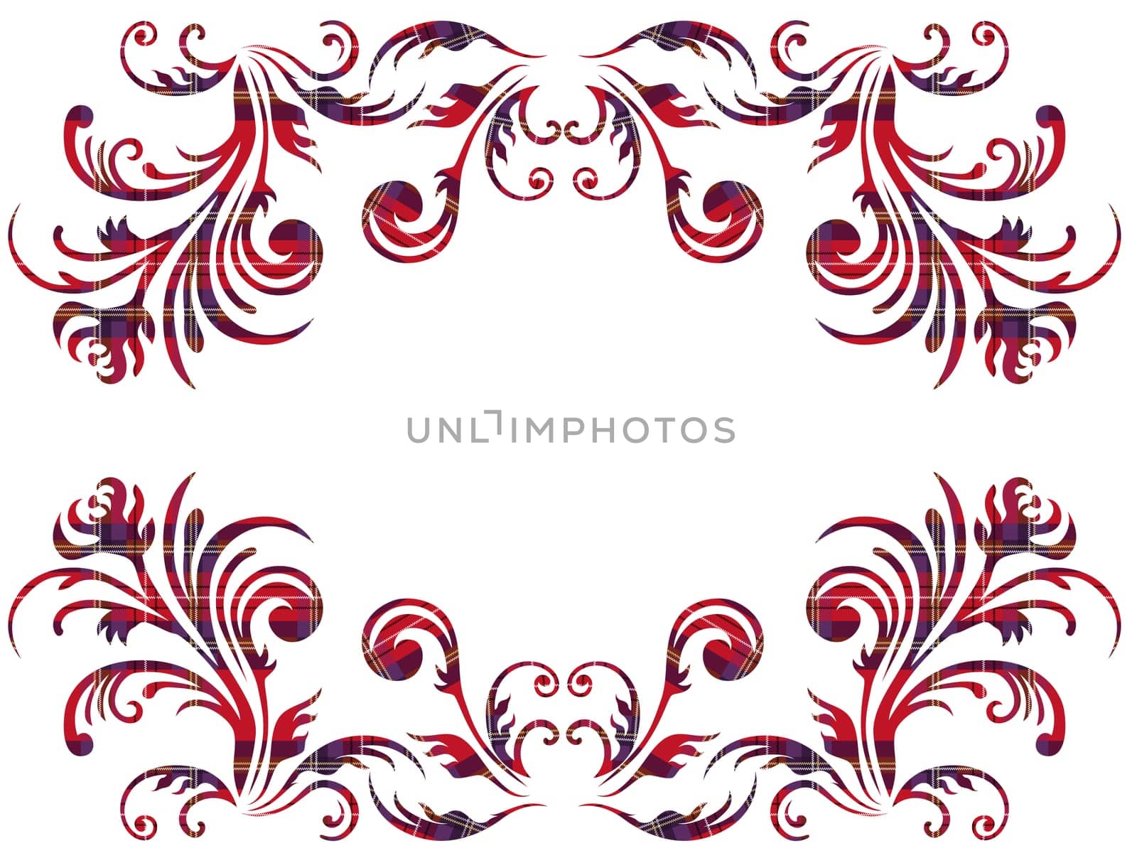 Floral elements using the Celtic ornament on a white background. Hand drawing vector illustration