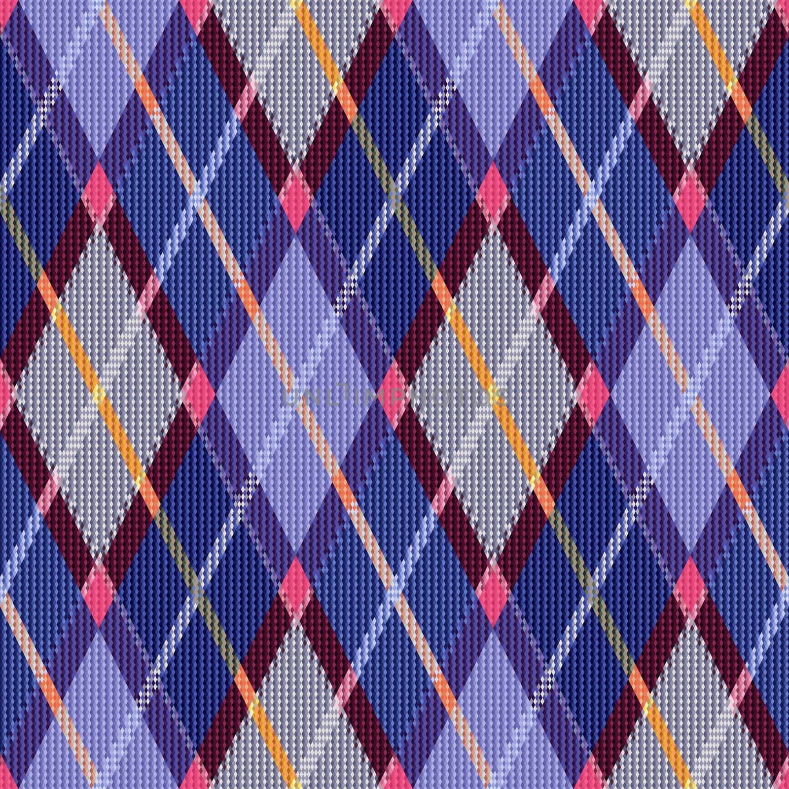 Rhombic seamless blue and pink vector pattern as a tartan plaid