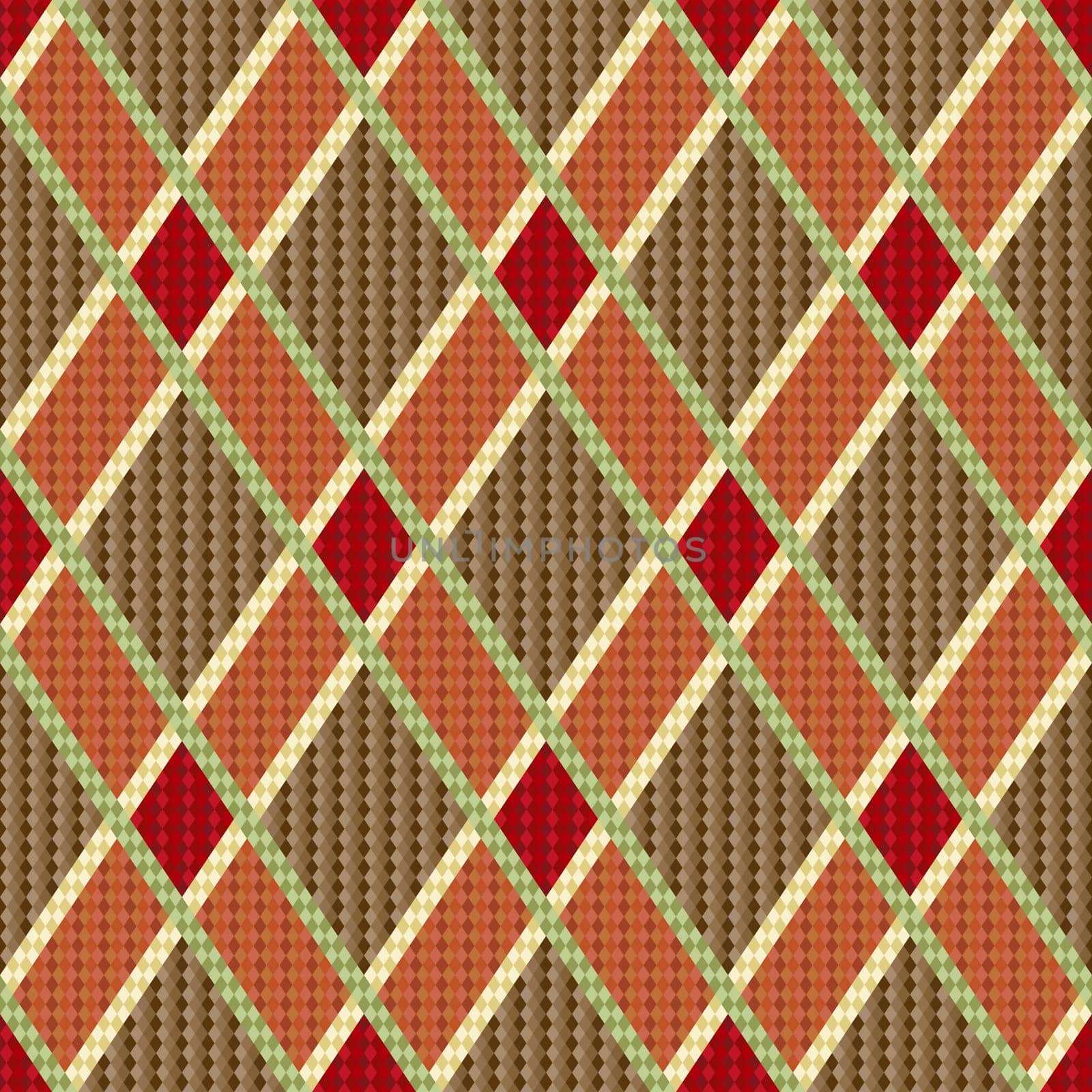 Rhombic seamless red and brown vector pattern as a tartan plaid