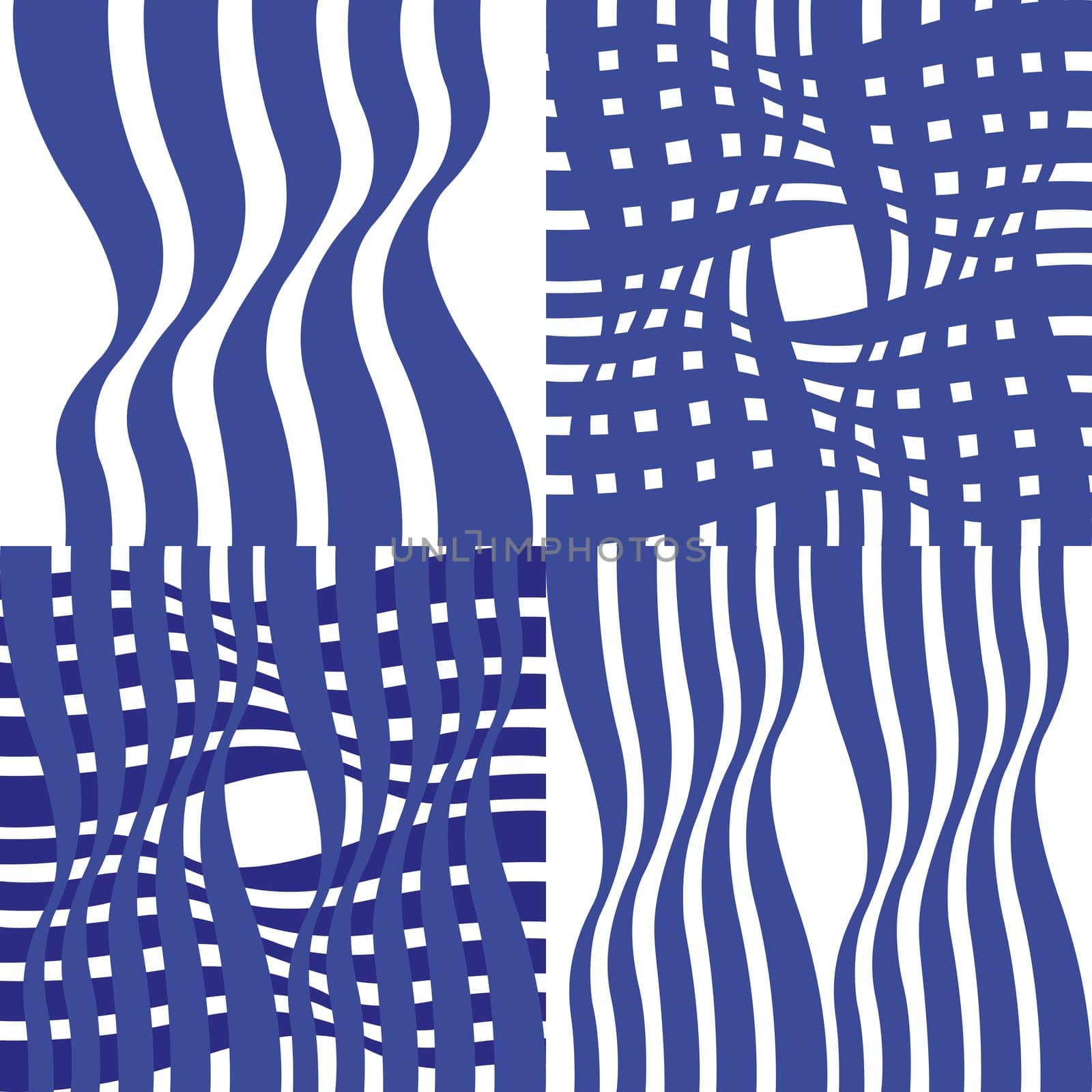 Four simple abstract hand drawing vector patterns