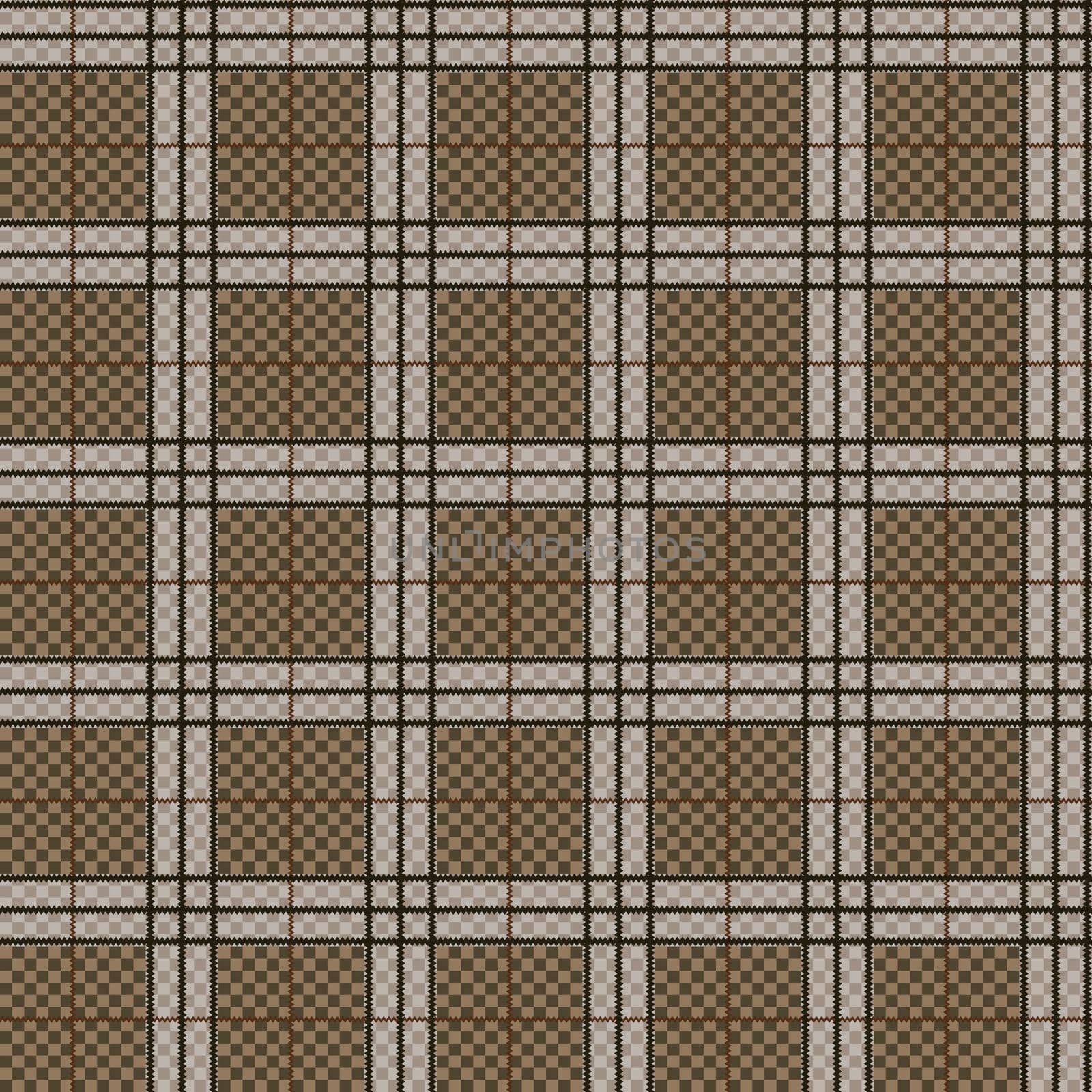 Seamless checkered shades of brown vector pattern as a tartan plaid