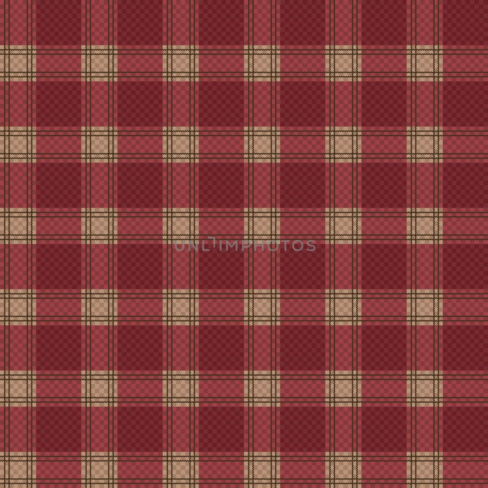 Seamless checkered shades of red and brown vector pattern as a tartan plaid