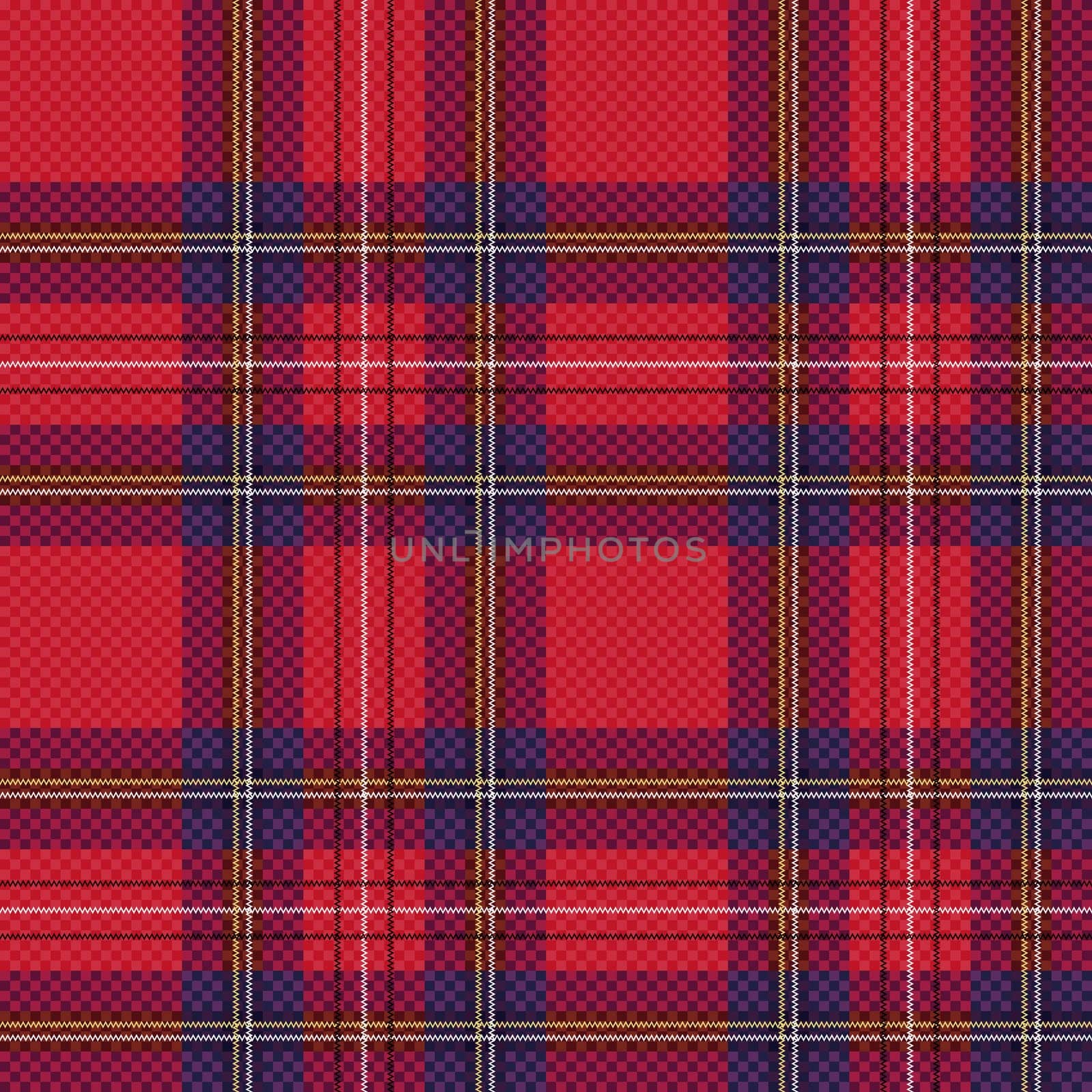 Seamless checkered shades of red and blue vector pattern as a tartan plaid