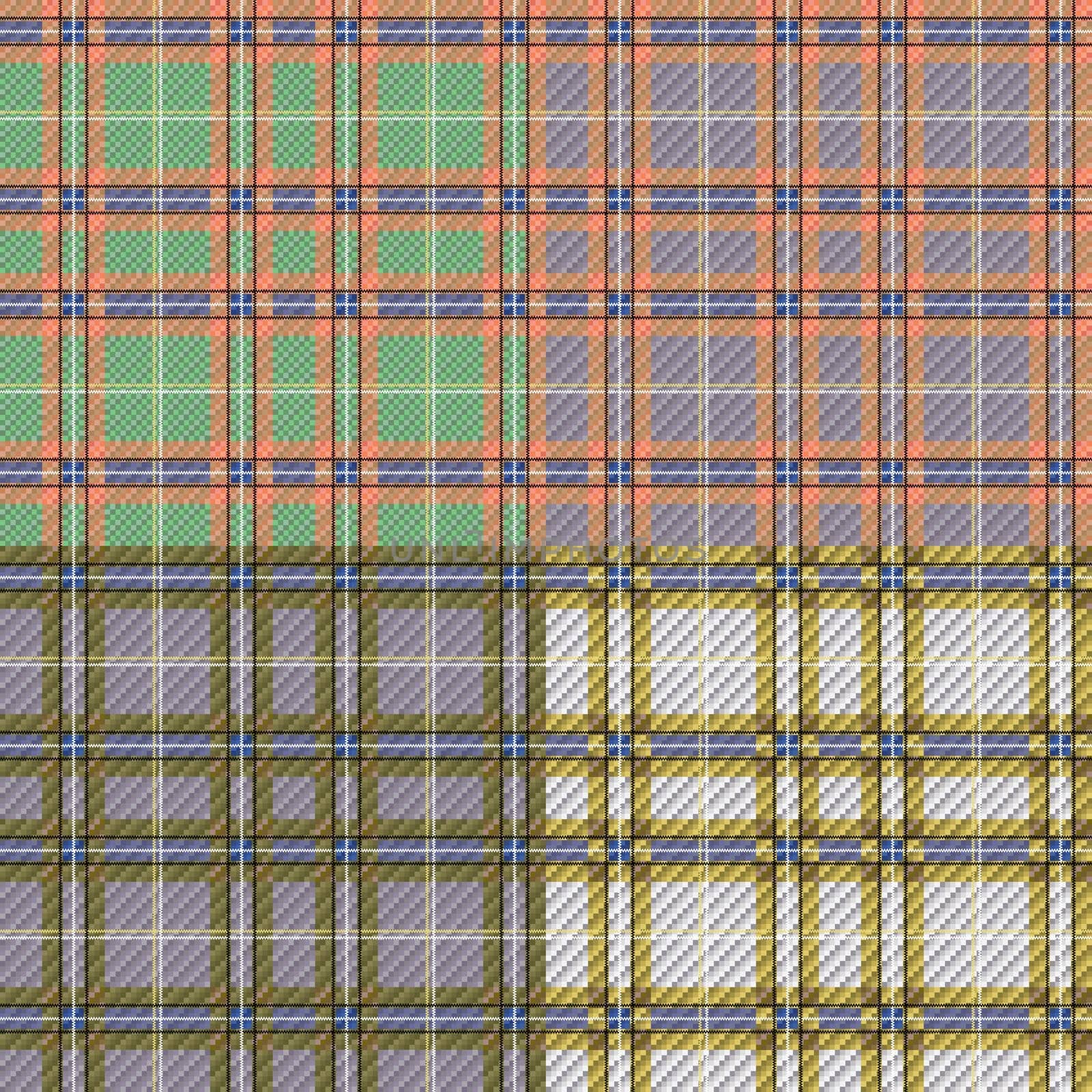 Four seamless checkered vector patterns in different tinctures