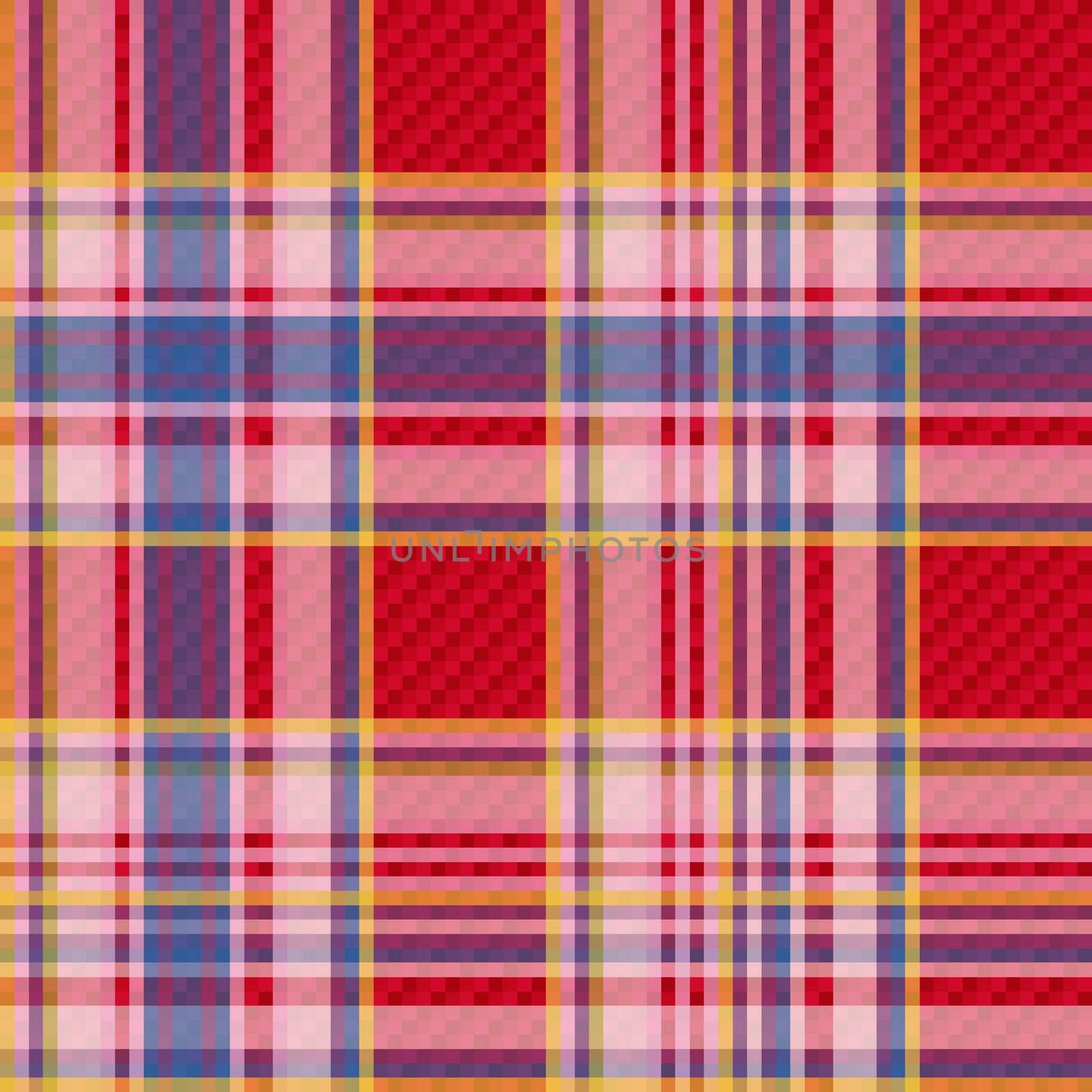 Tartan traditional checkered vector fabric seamless red and blue pattern