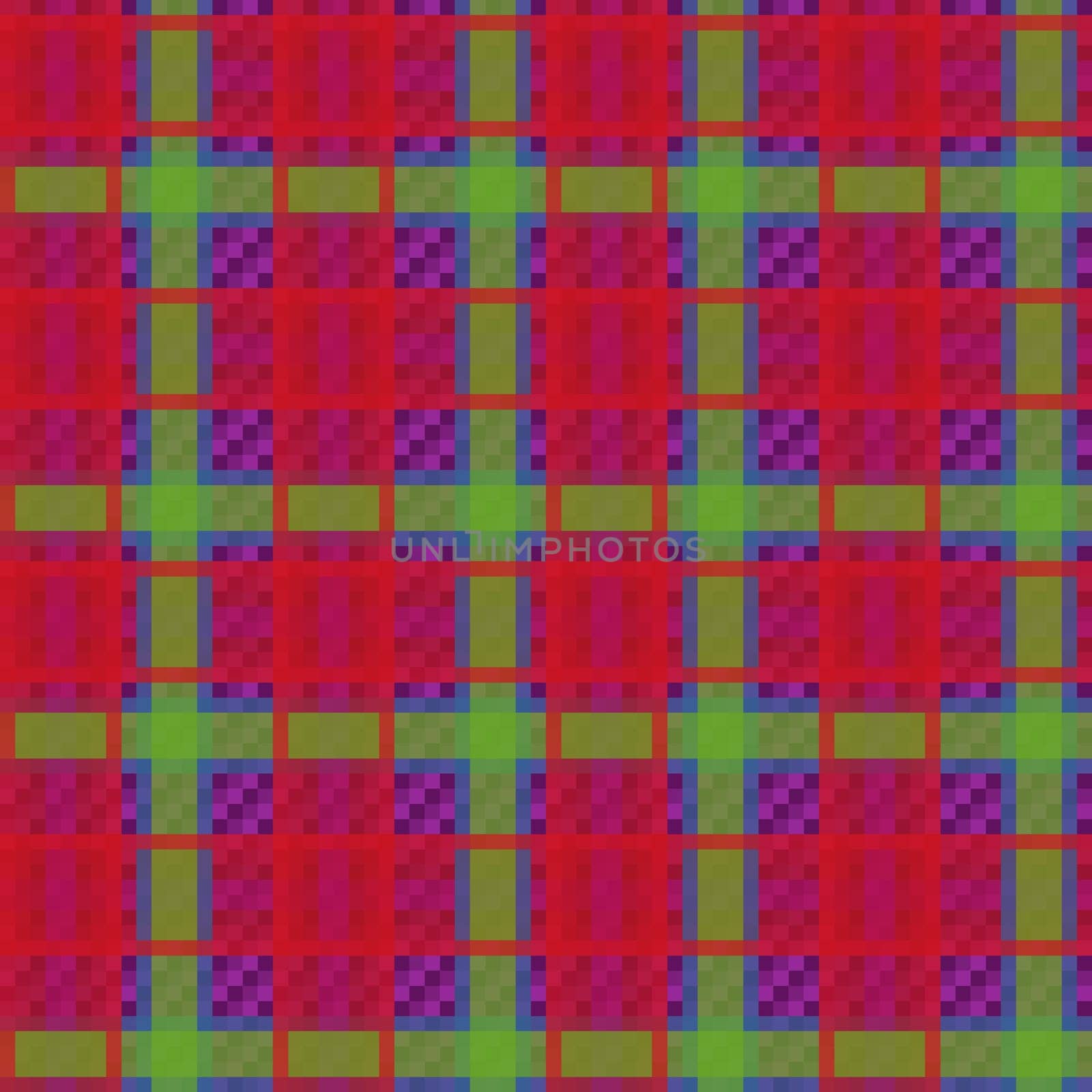 Tartan traditional checkered seamless vector pattern in red and green