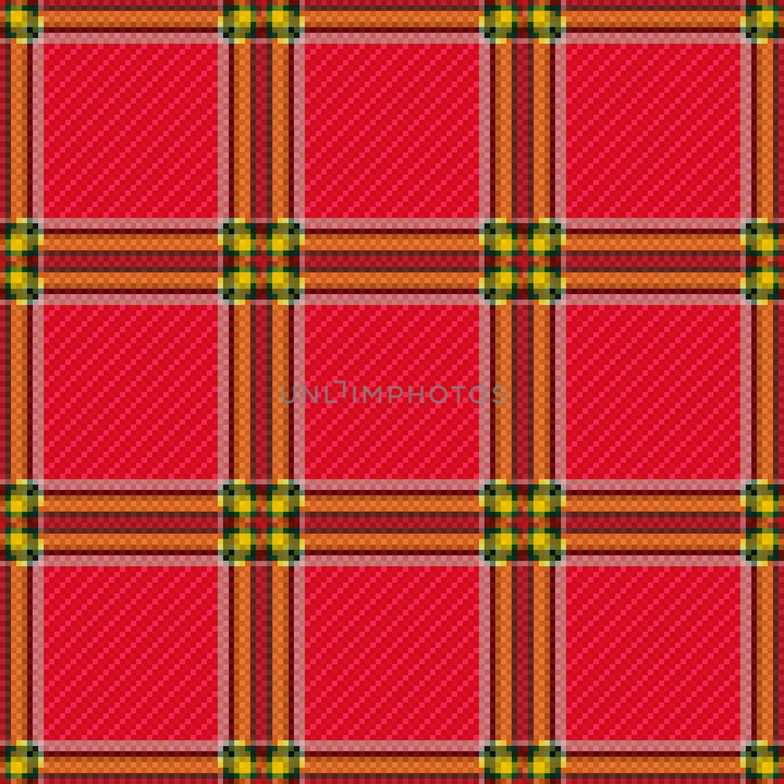 Tartan plaid fabric red checkered texture, seamless pattern