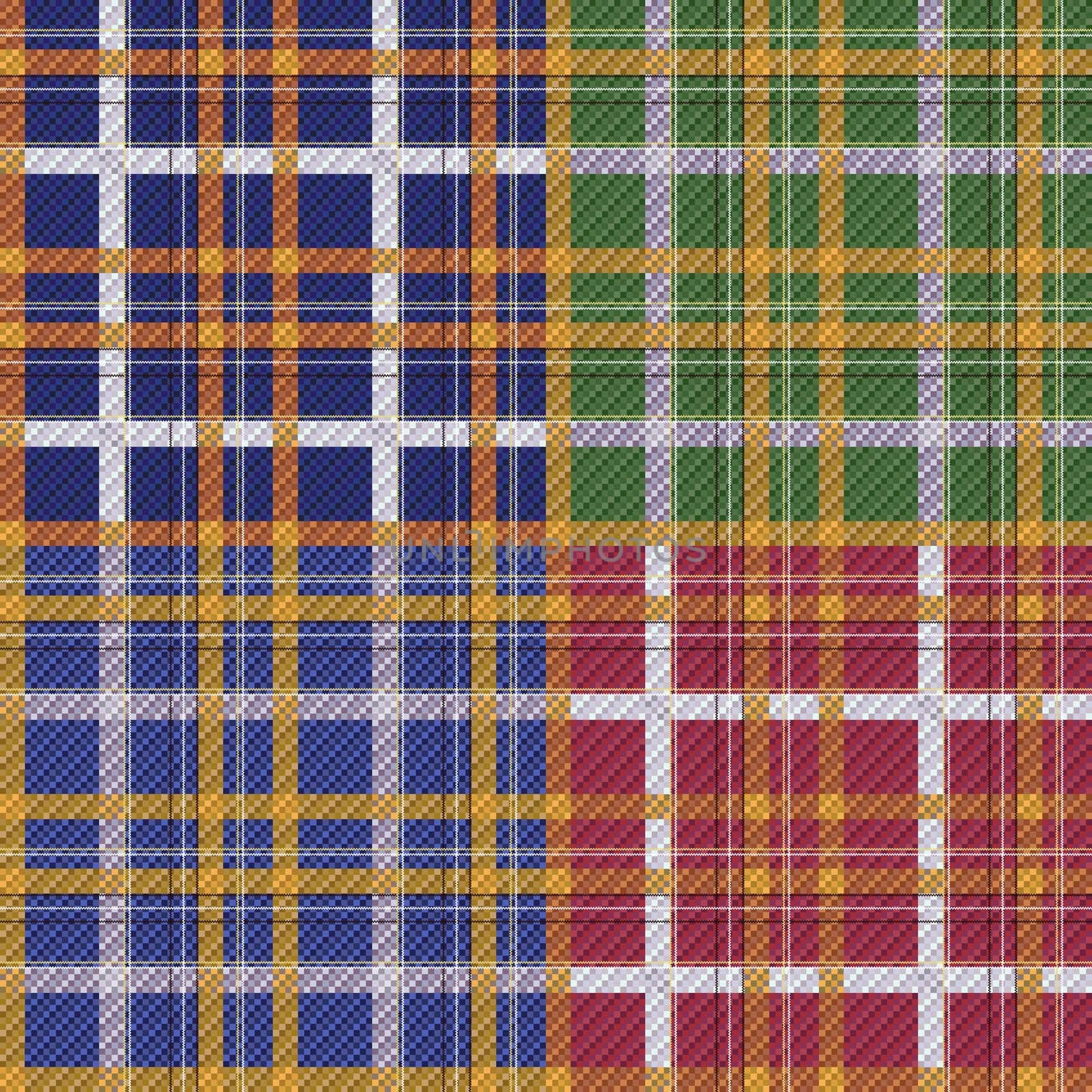 Four seamless checkered vector patterns in different tints