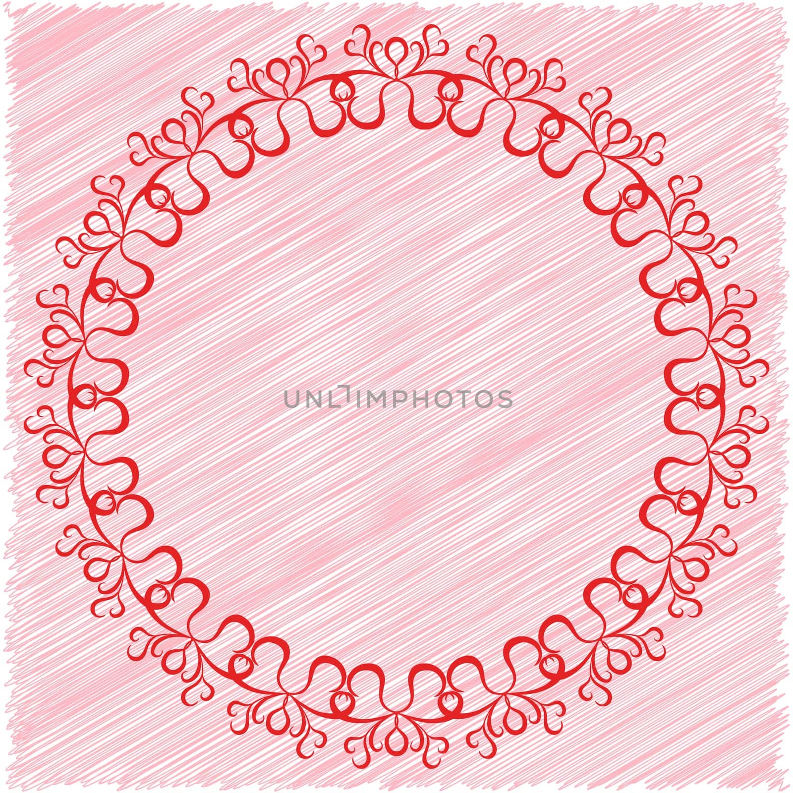 Circular vector pattern with curls as a greeting card