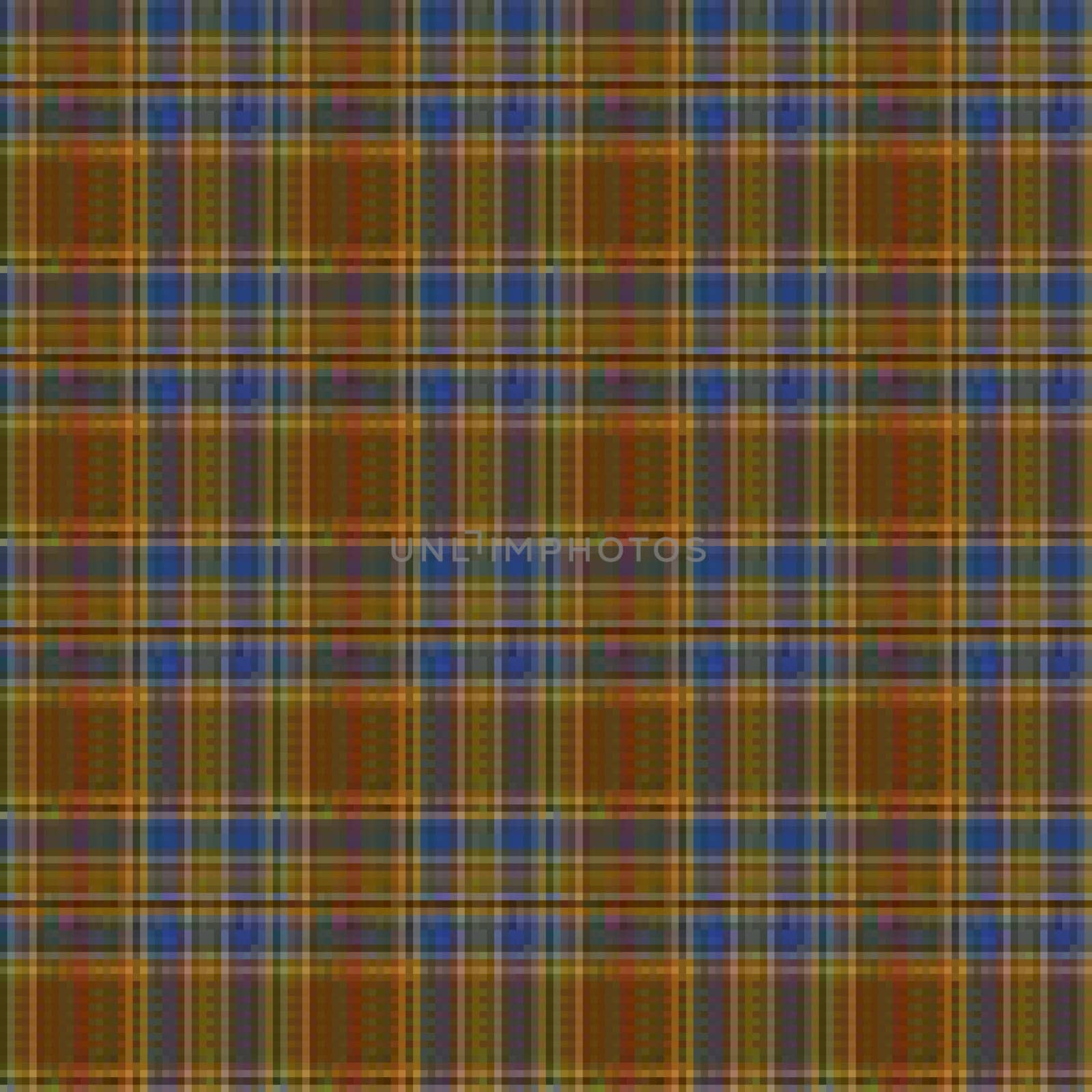 Seamless checkered shades of brown and blue vector pattern as a tartan plaid