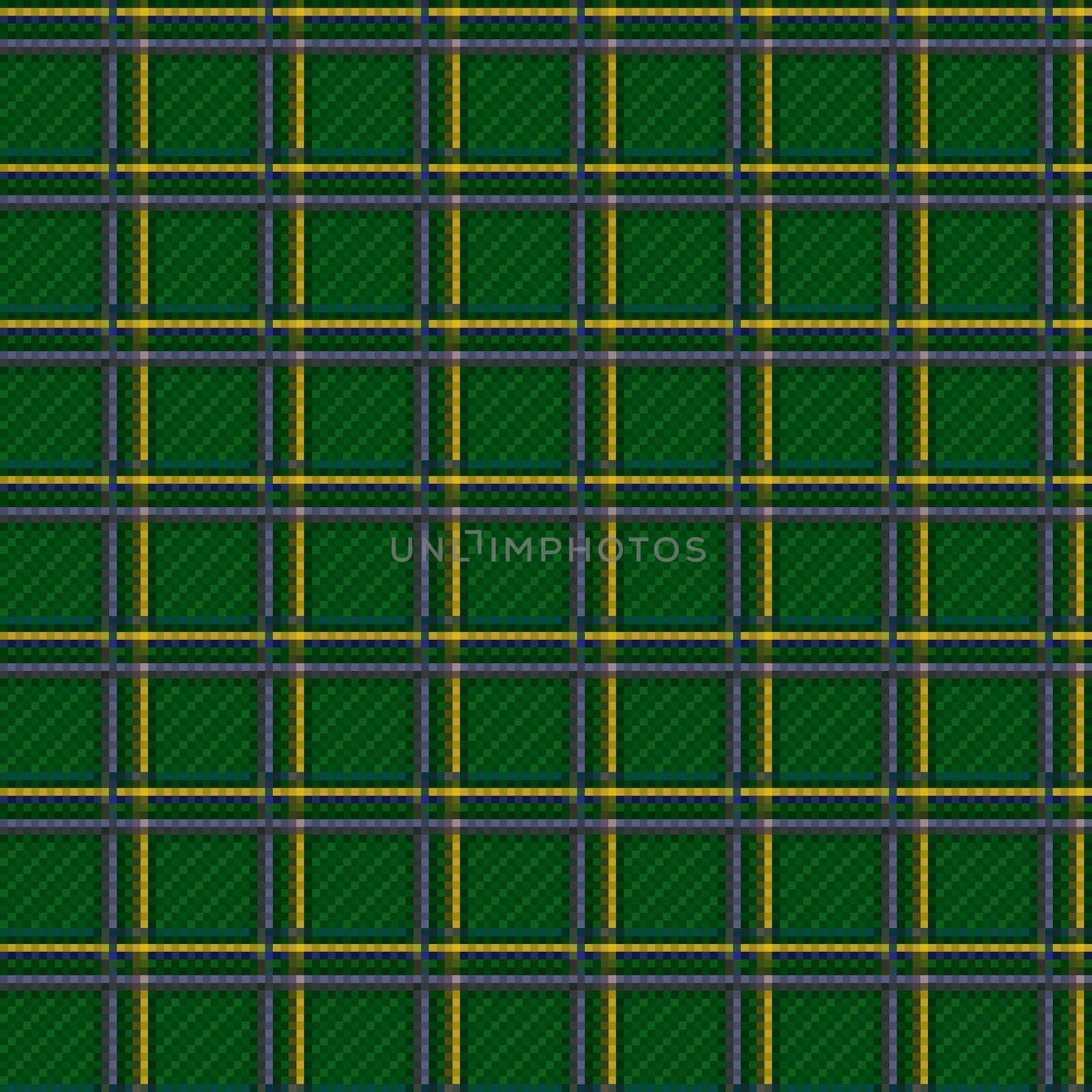 Tartan plaid fabric green checkered texture, seamless pattern