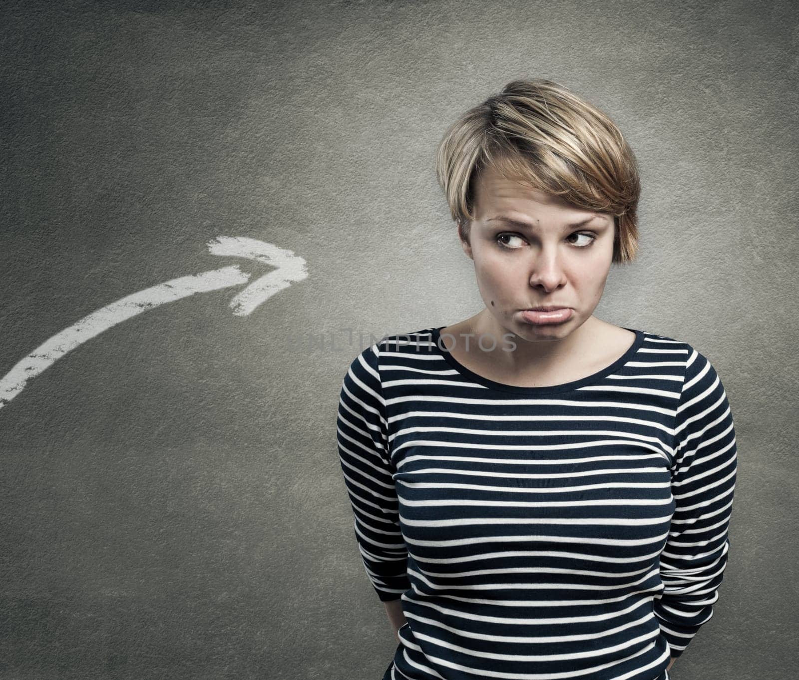 Concept of a guilty person, confused, unsure